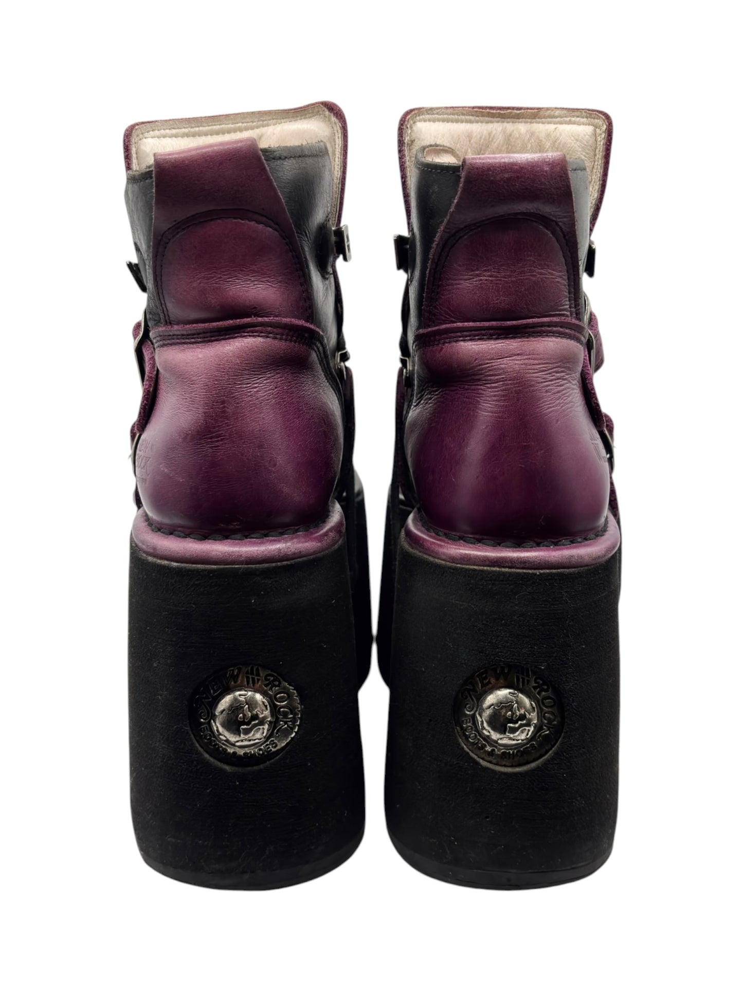 Vintage New Rock purple jupiter leather platform boots