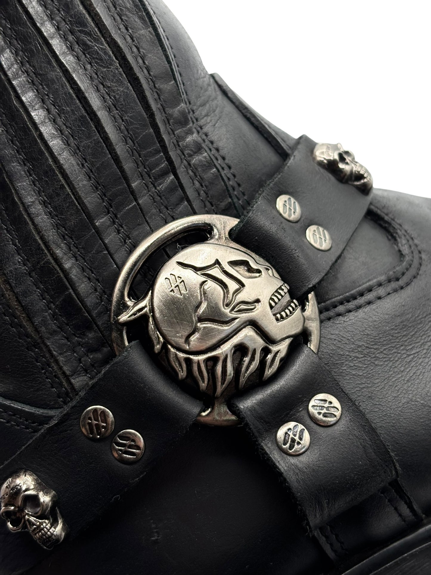 Vintage New Rock leather biker boots