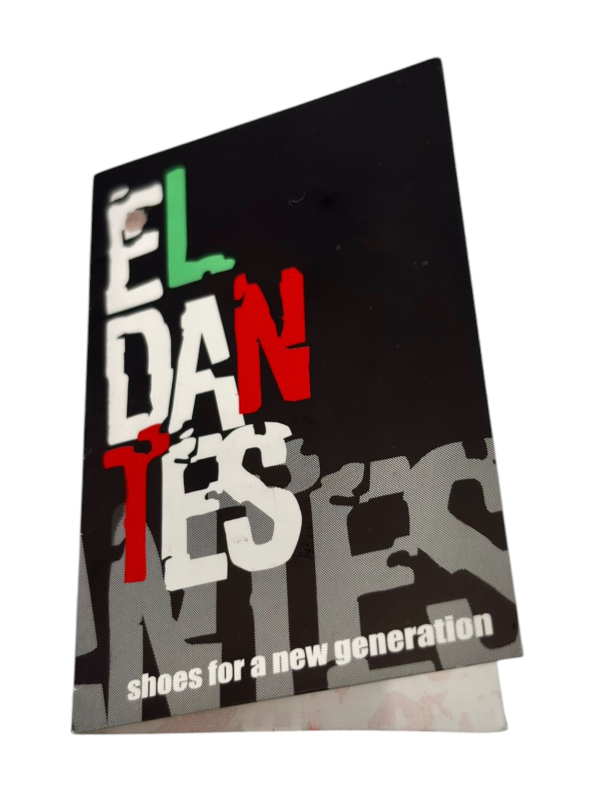 EL Dantes shoes card with colorful logo and “shoes for a new generation” text