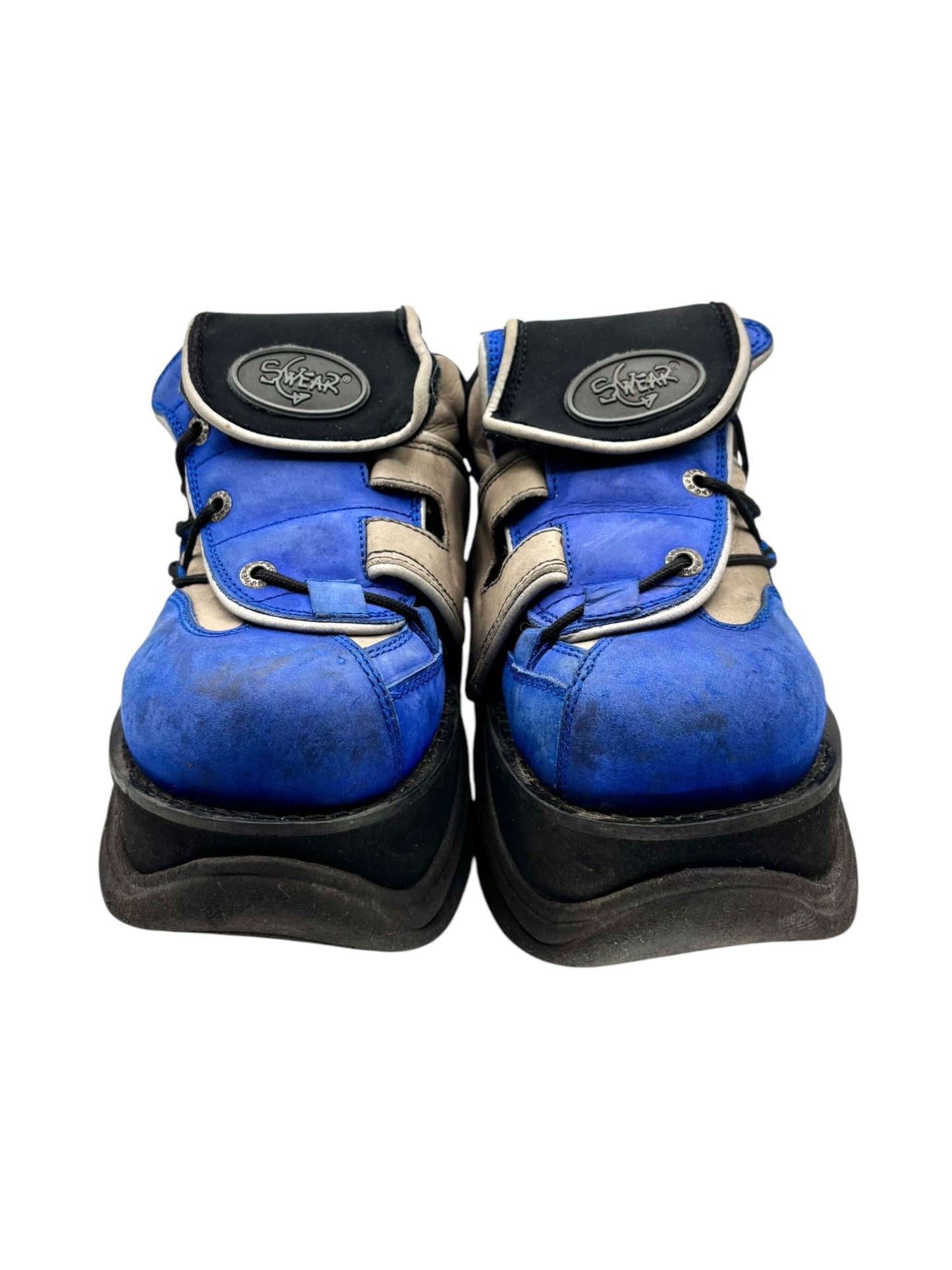Swear London street mix blue platform boots Size 38 size 38
