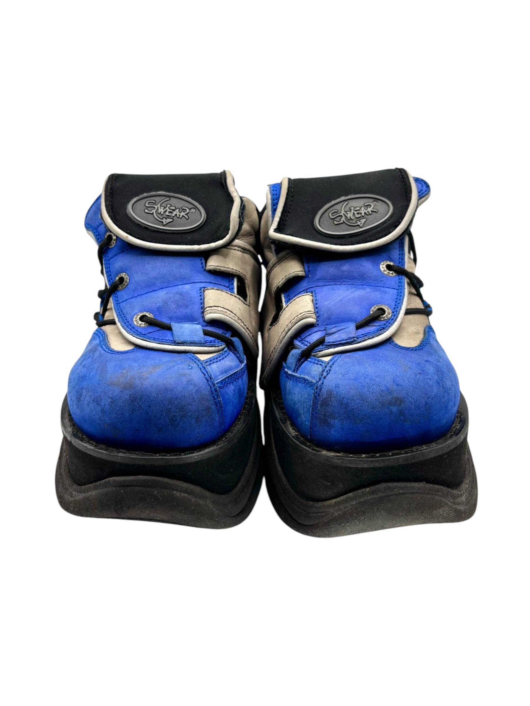 Swear London street mix blue platform boots Size 38 size 38