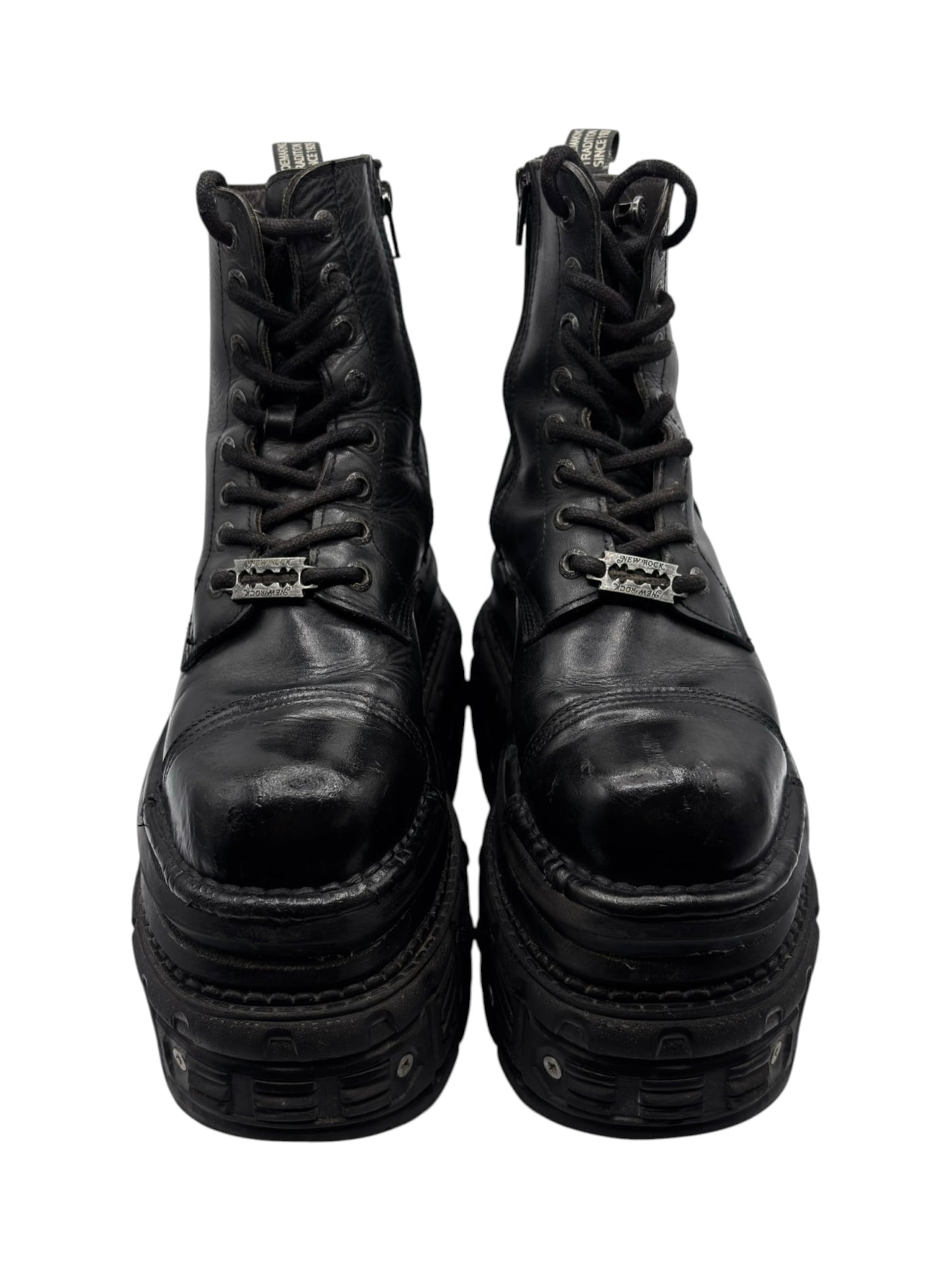 New Rock mega platform techno leather boots
