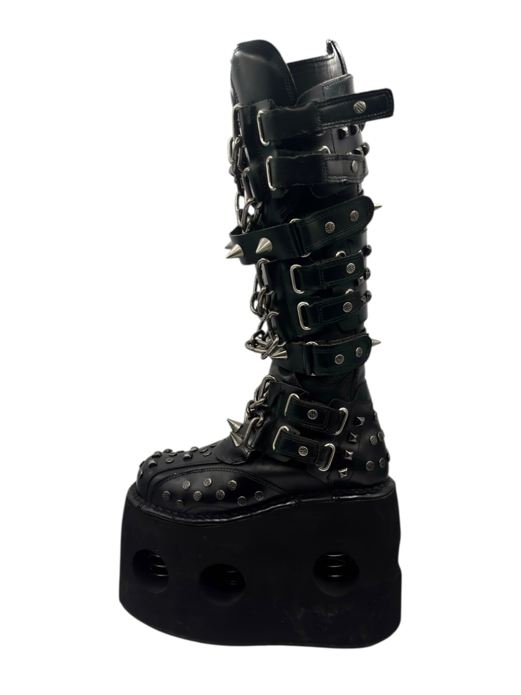 Vintage New Rock jupiter studded knee high platform boots size 36