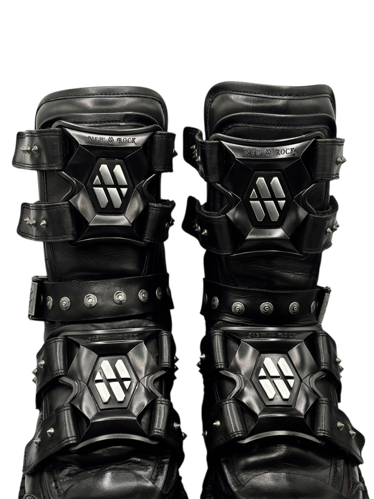 Vintage New Rock gamer leather platform boots size 43