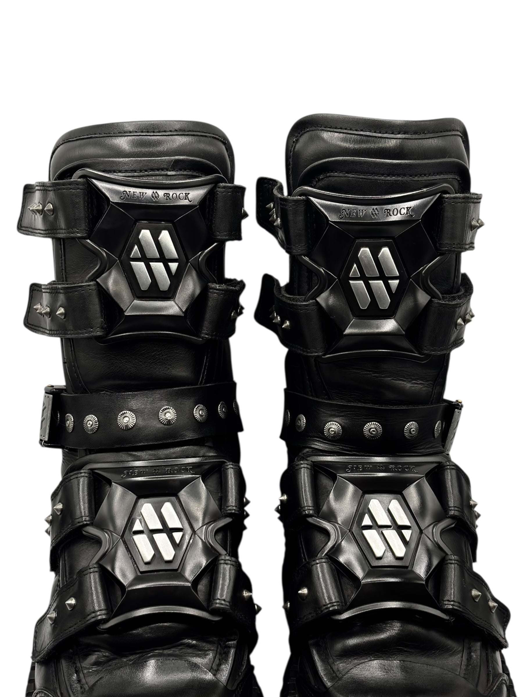 Vintage New Rock gamer leather platform boots size 43