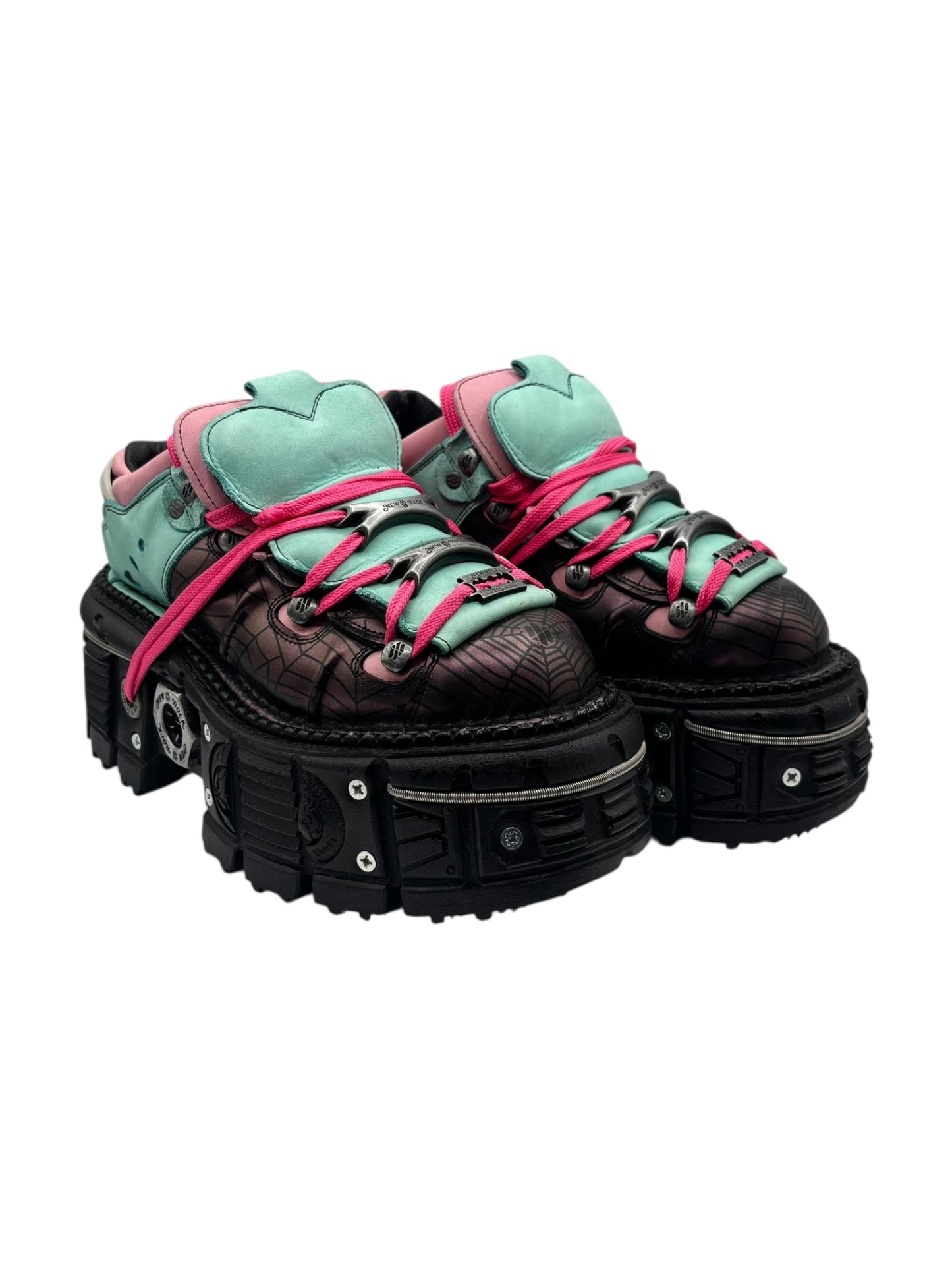 Limited edition New Rock cyan/pink platform boots size 39