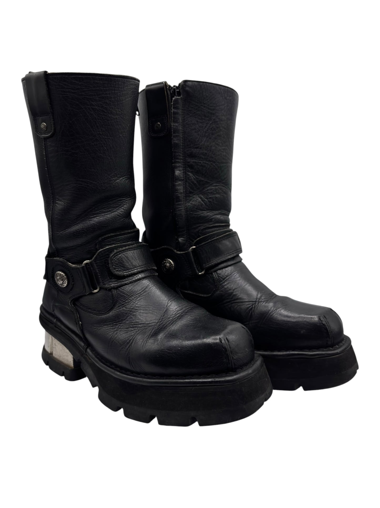 Vintage New Rock leather biker boots