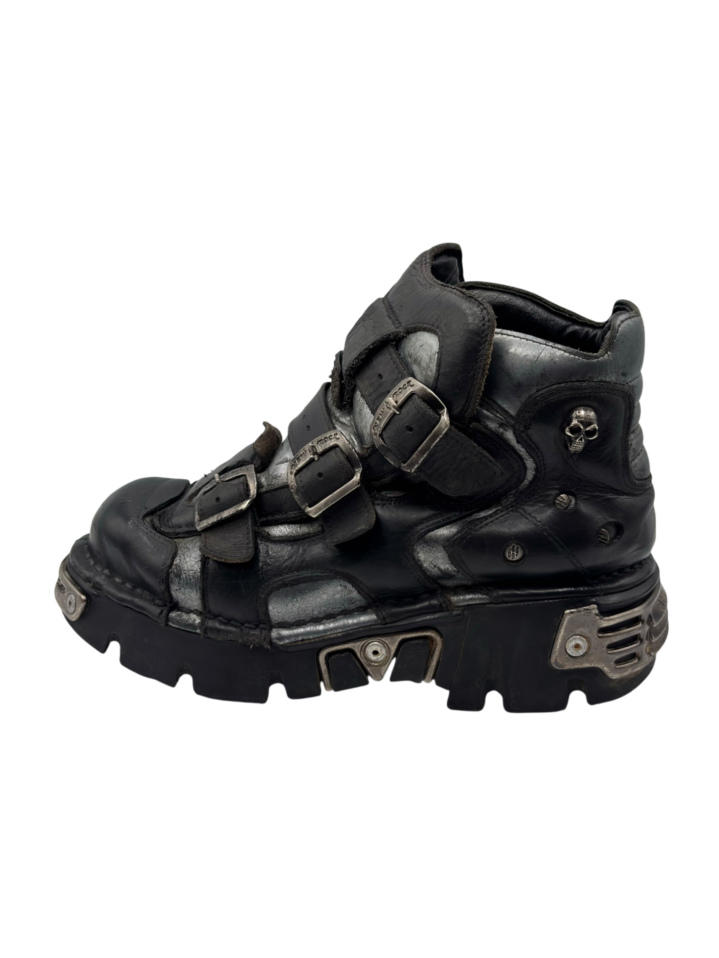 Vintage New Rock buckle grey reactor platform boots size 37