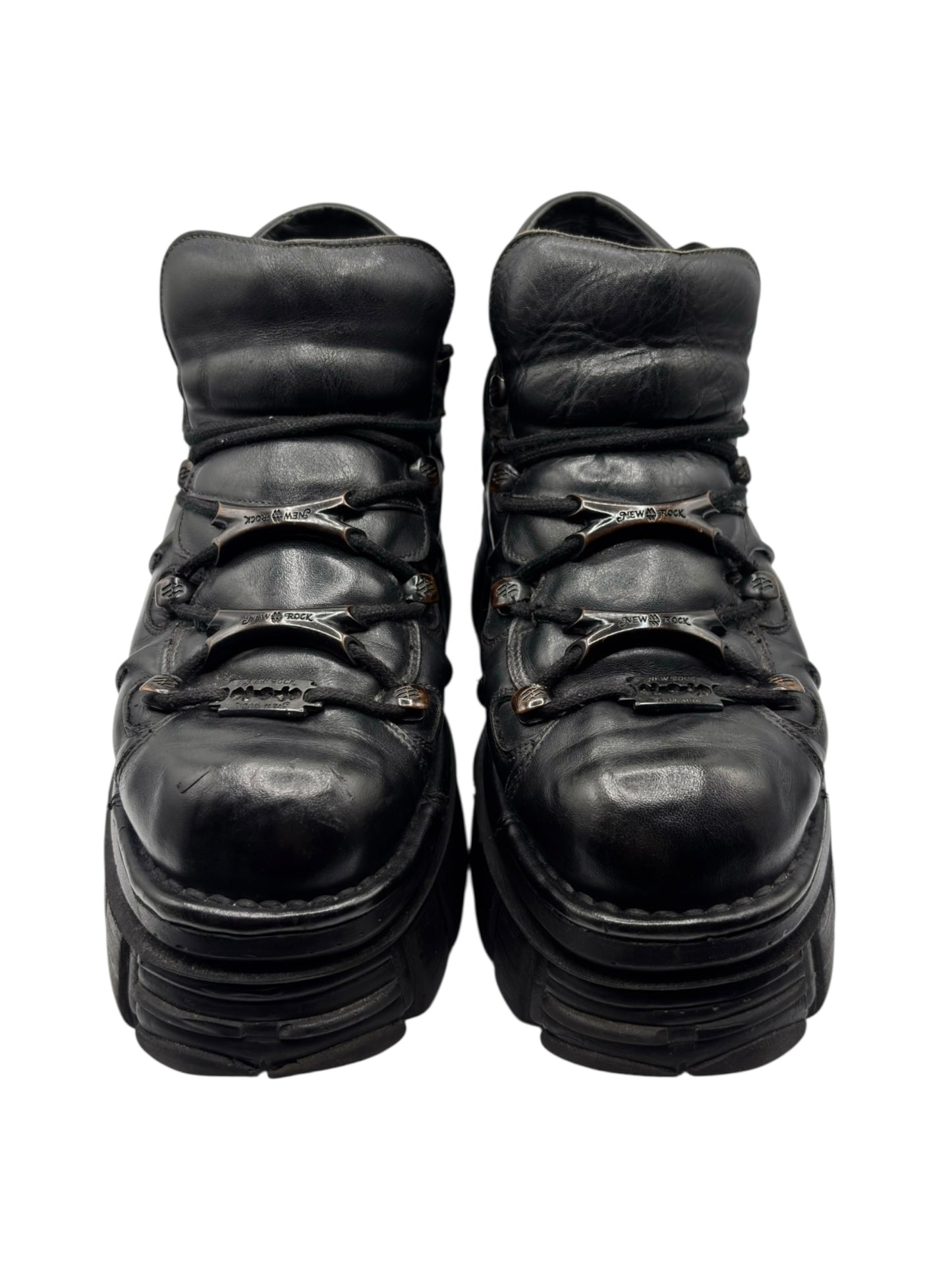 Vintage New Rock M106 black platform boots