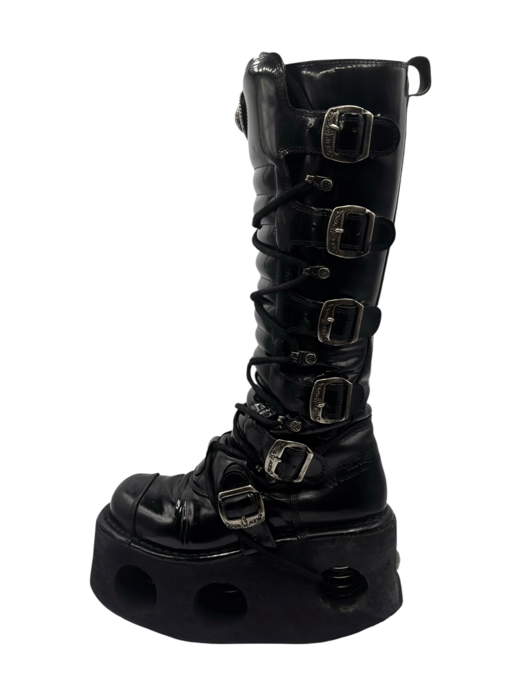 Vintage New Rock knee high neptuno leather boots size 38