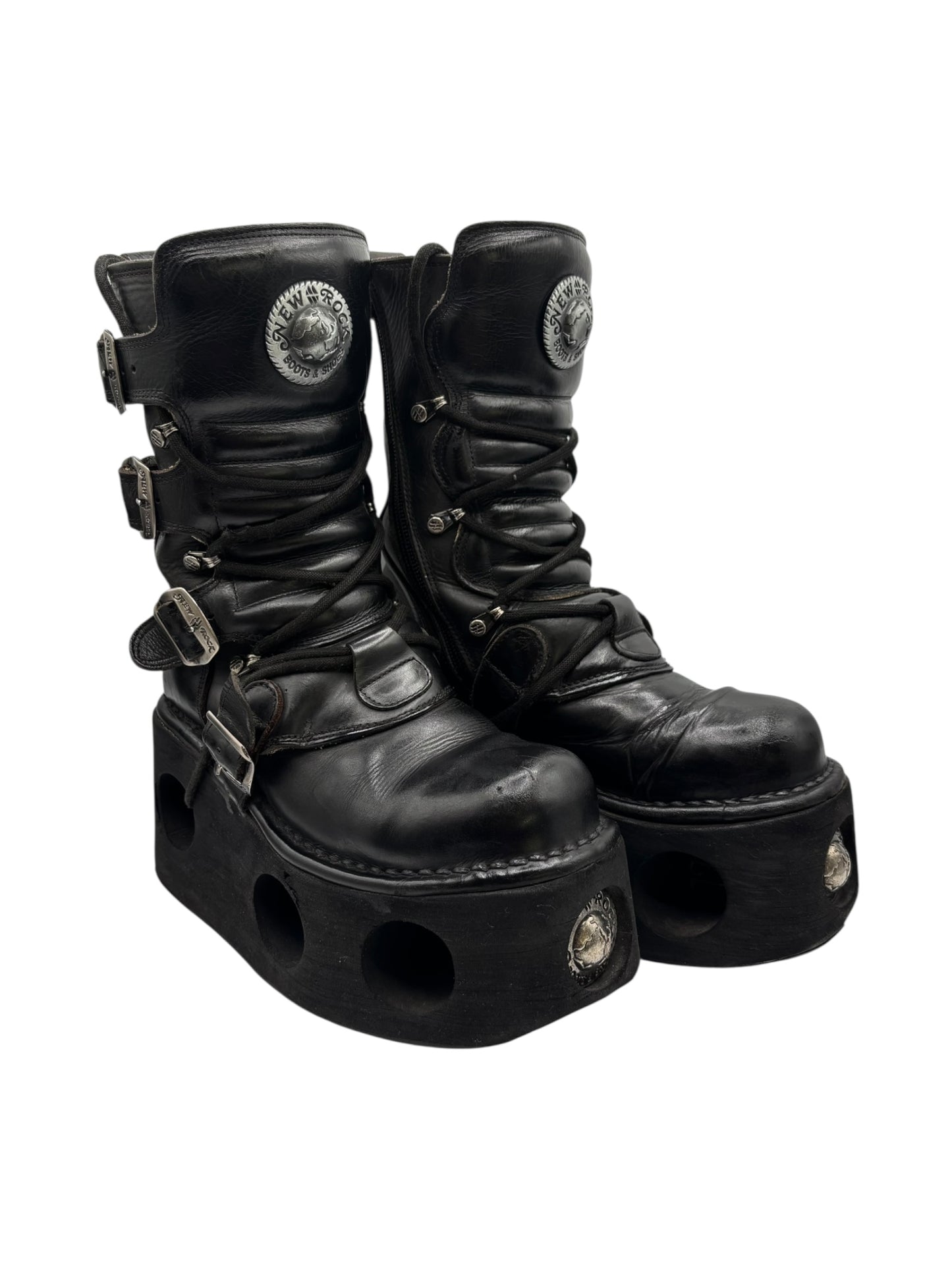 Vintage 90s New Rock neptuno platform boots size 37