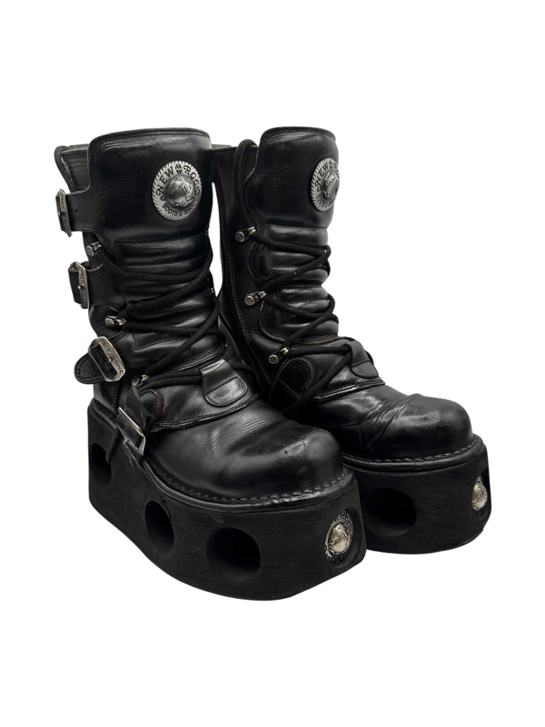 Vintage 90s New Rock neptuno platform boots size 37