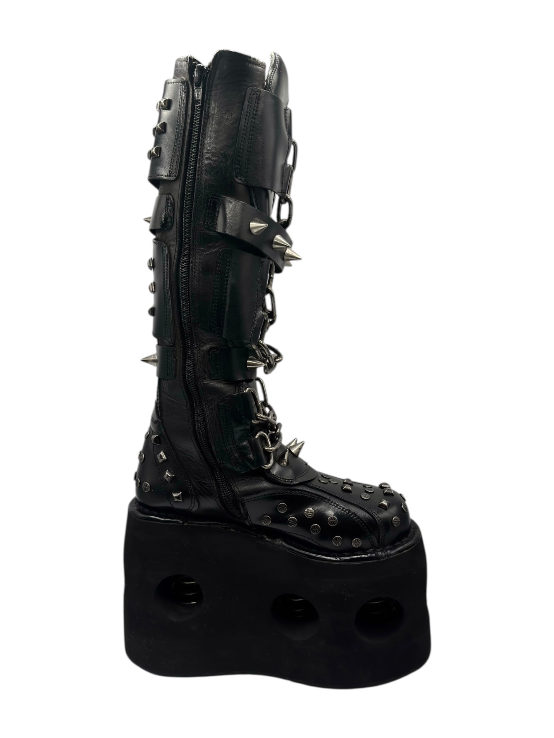 Vintage New Rock jupiter studded knee high platform boots size 36