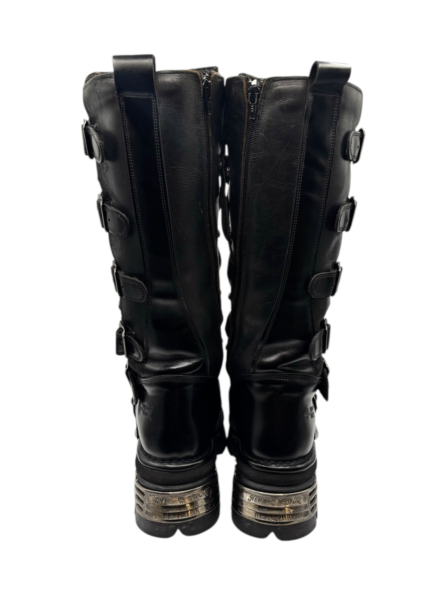 Vintage New Rock knee high reactor leather boots size 39