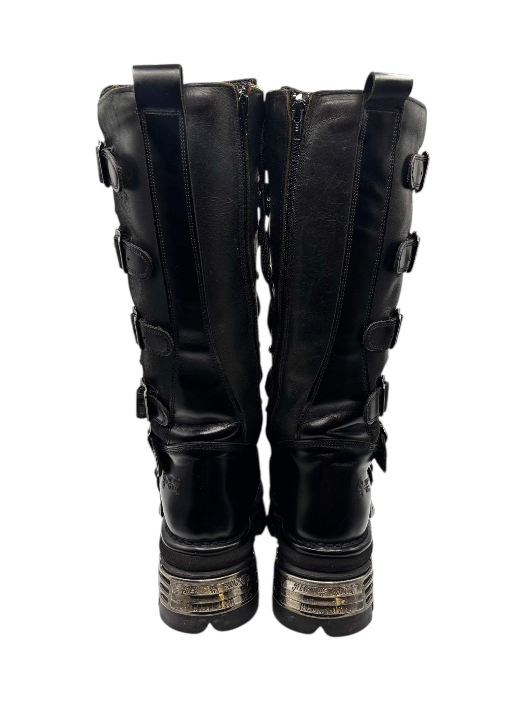 Vintage New Rock knee high reactor leather boots size 39