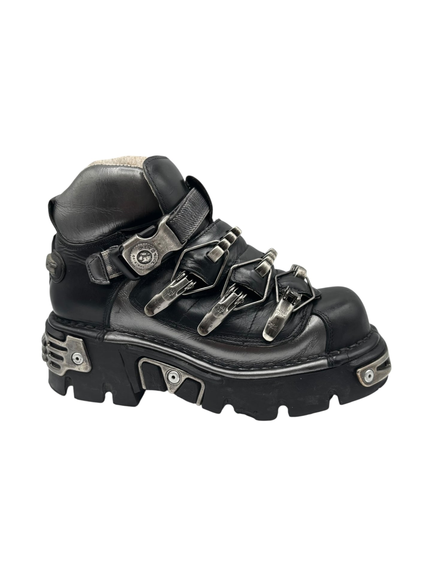 Vintage rare New Rock chunky avant garde leather platform boots size 39