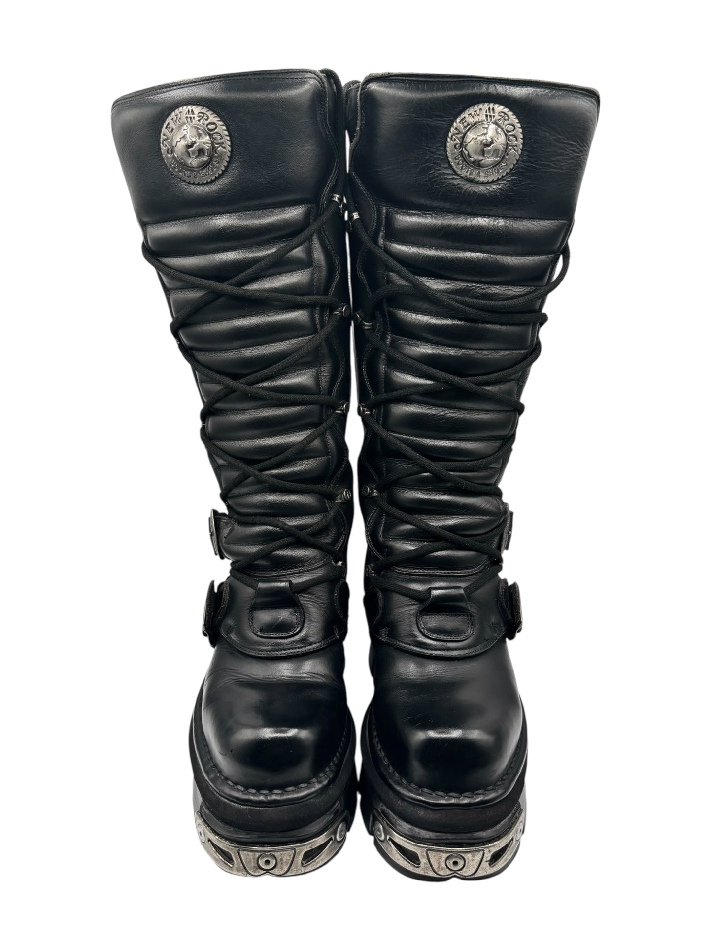Vintage New Rock knee high reactor leather boots size 36