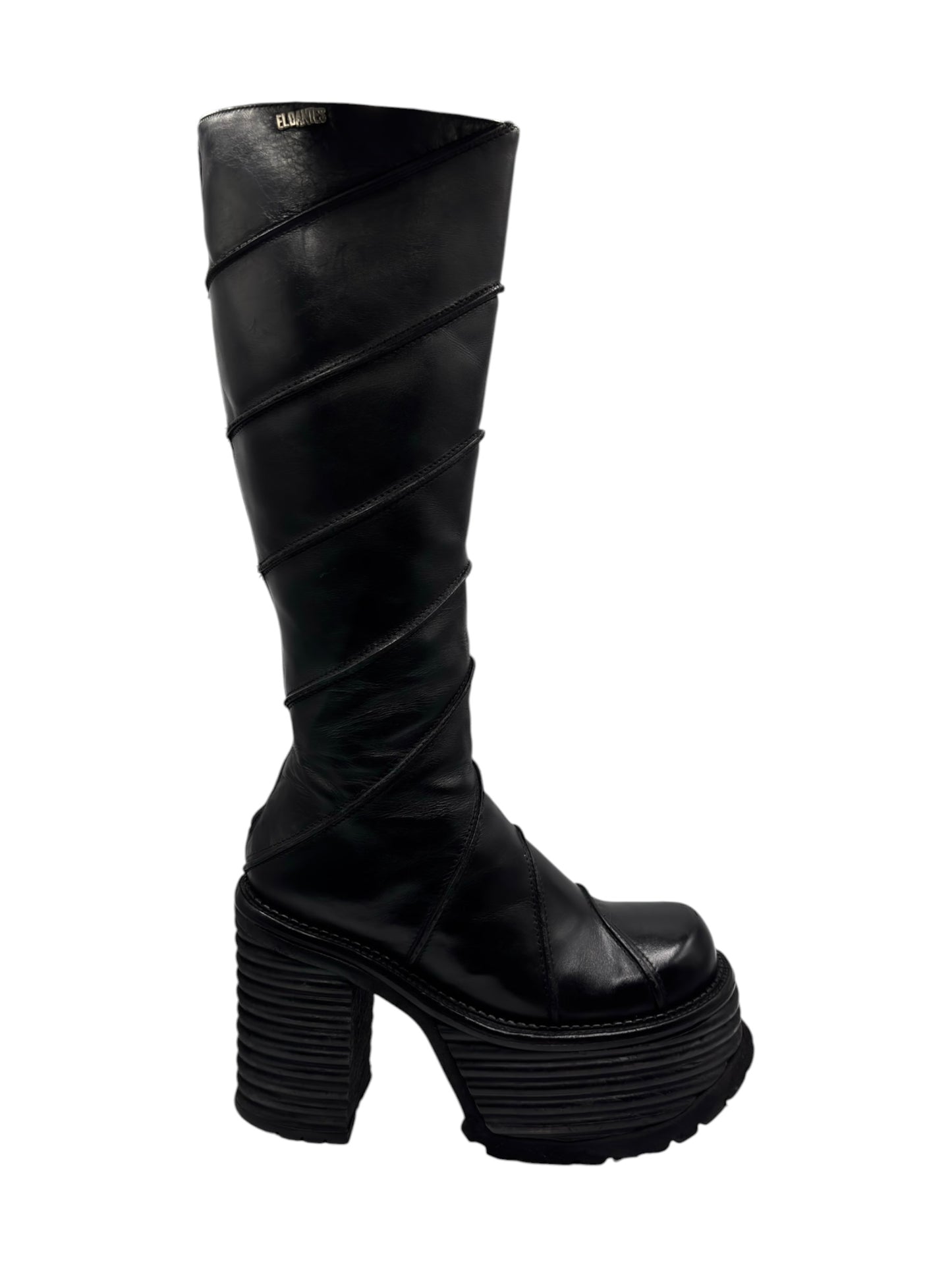 Rare vintage 90s El Dantes knee high block platform boots