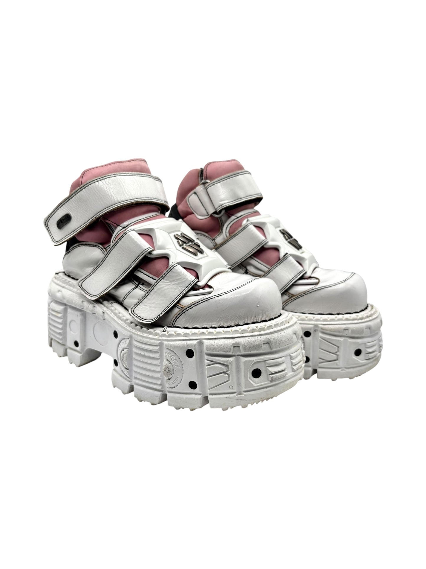 Vintage New Rock white and pink platform boots size 40