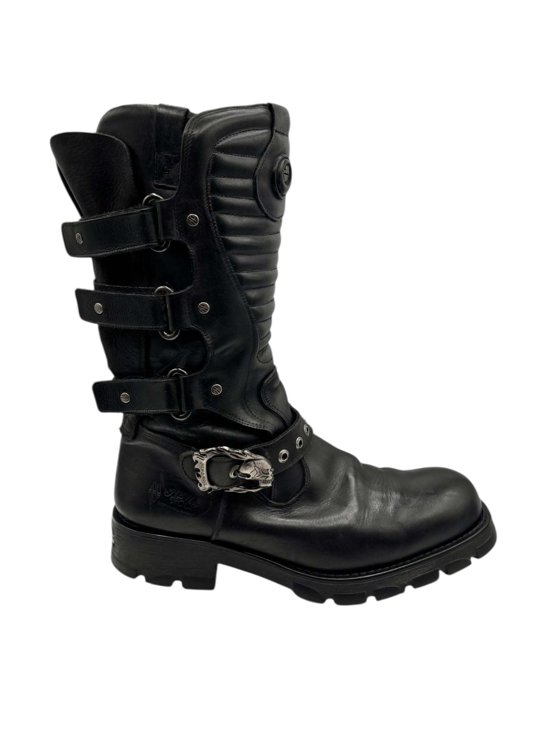Vintage New Rock leather biker boots size 45