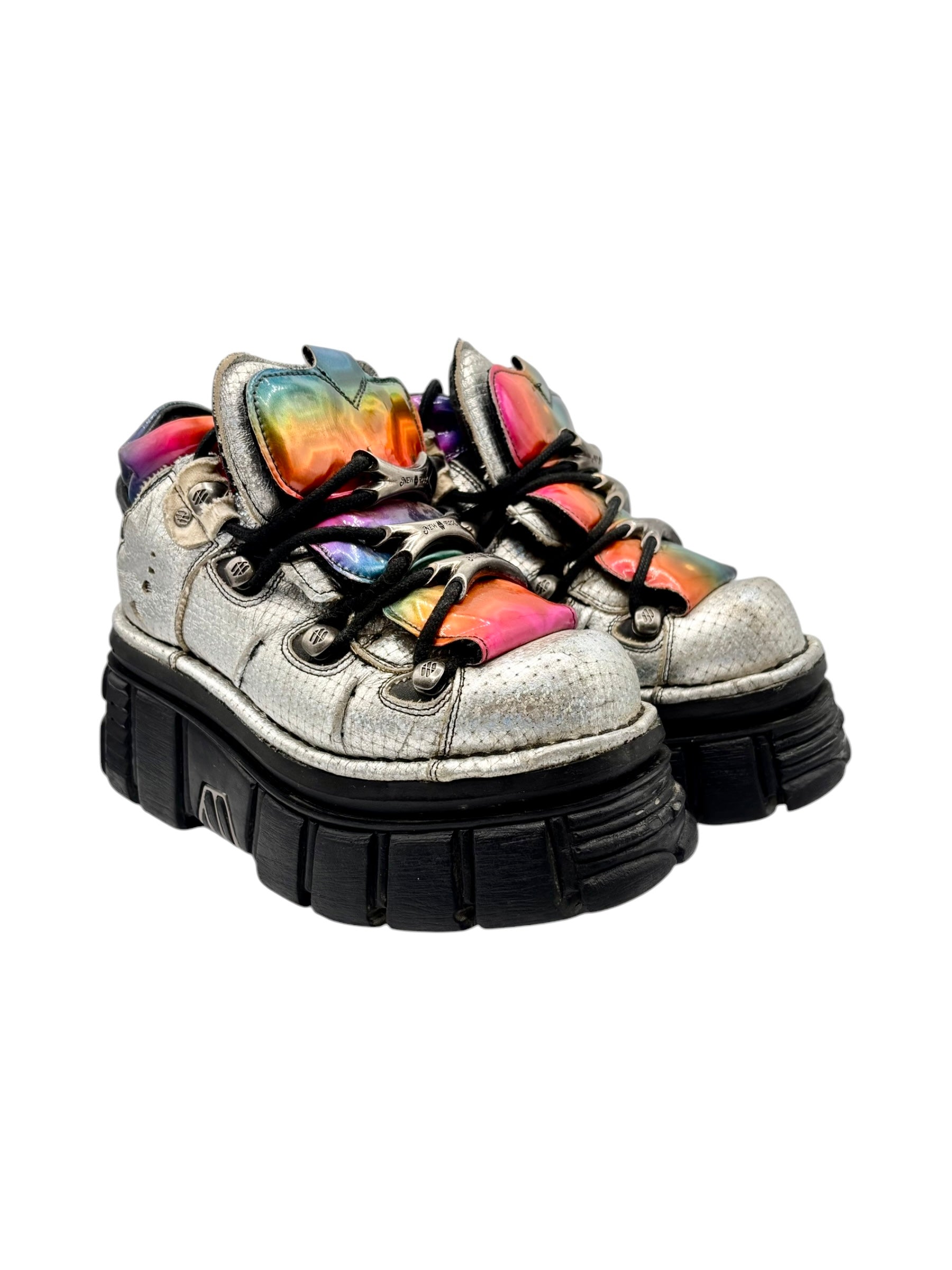 Rare vintage New Rock rainbow M106 platform boots size 38