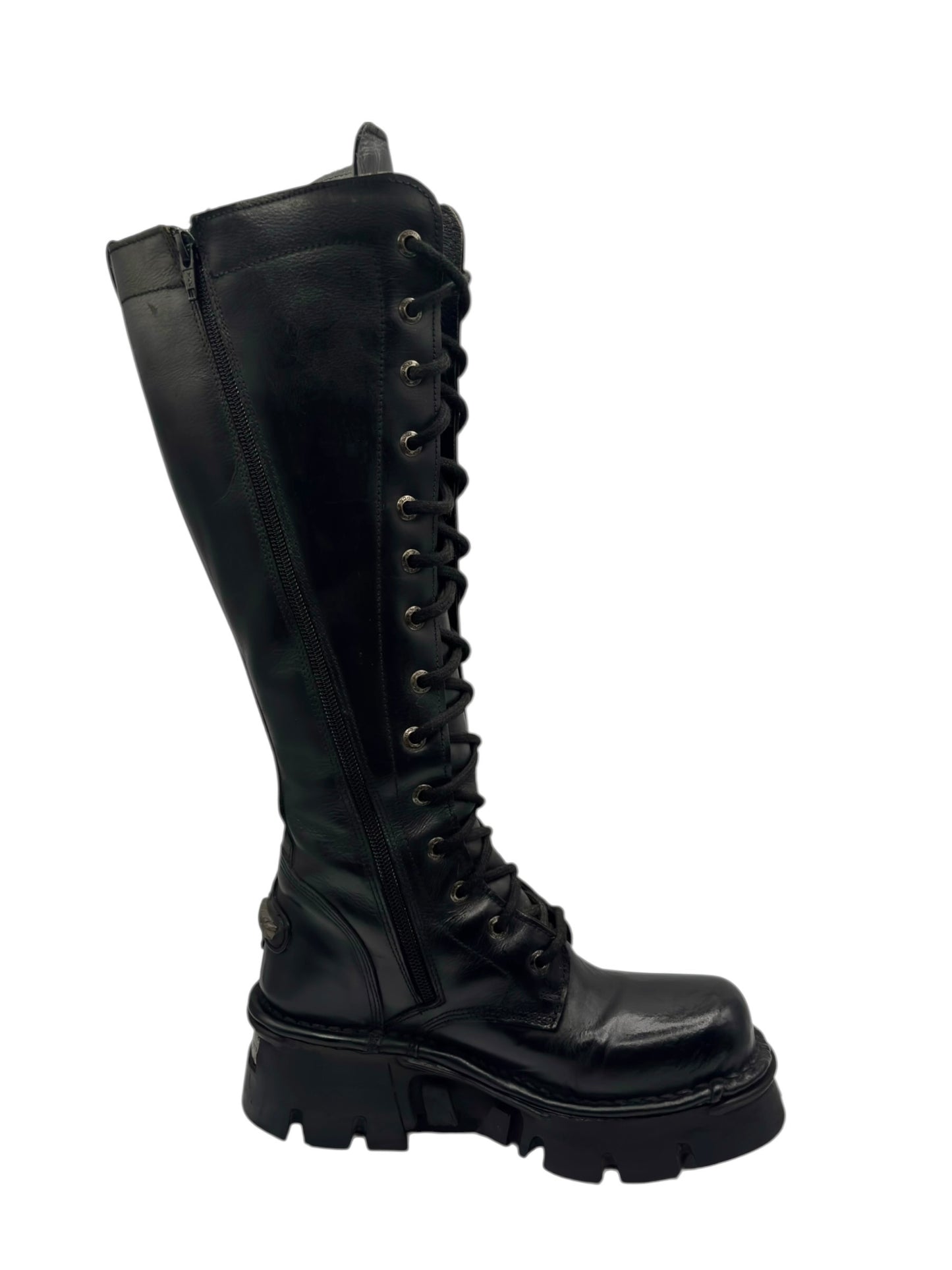 Vintage New Rock leather knee-high leather boots size 38