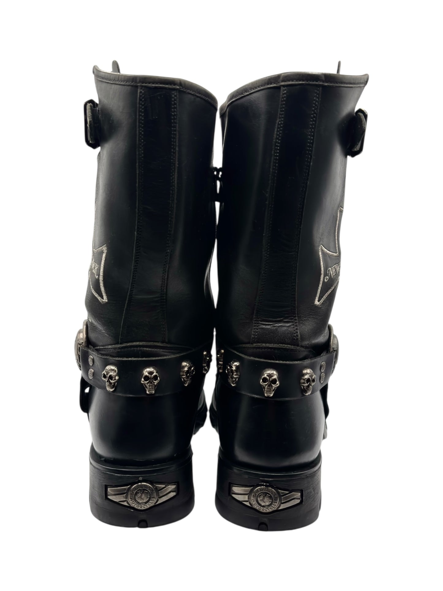 Vintage New Rock leather biker boots size 43