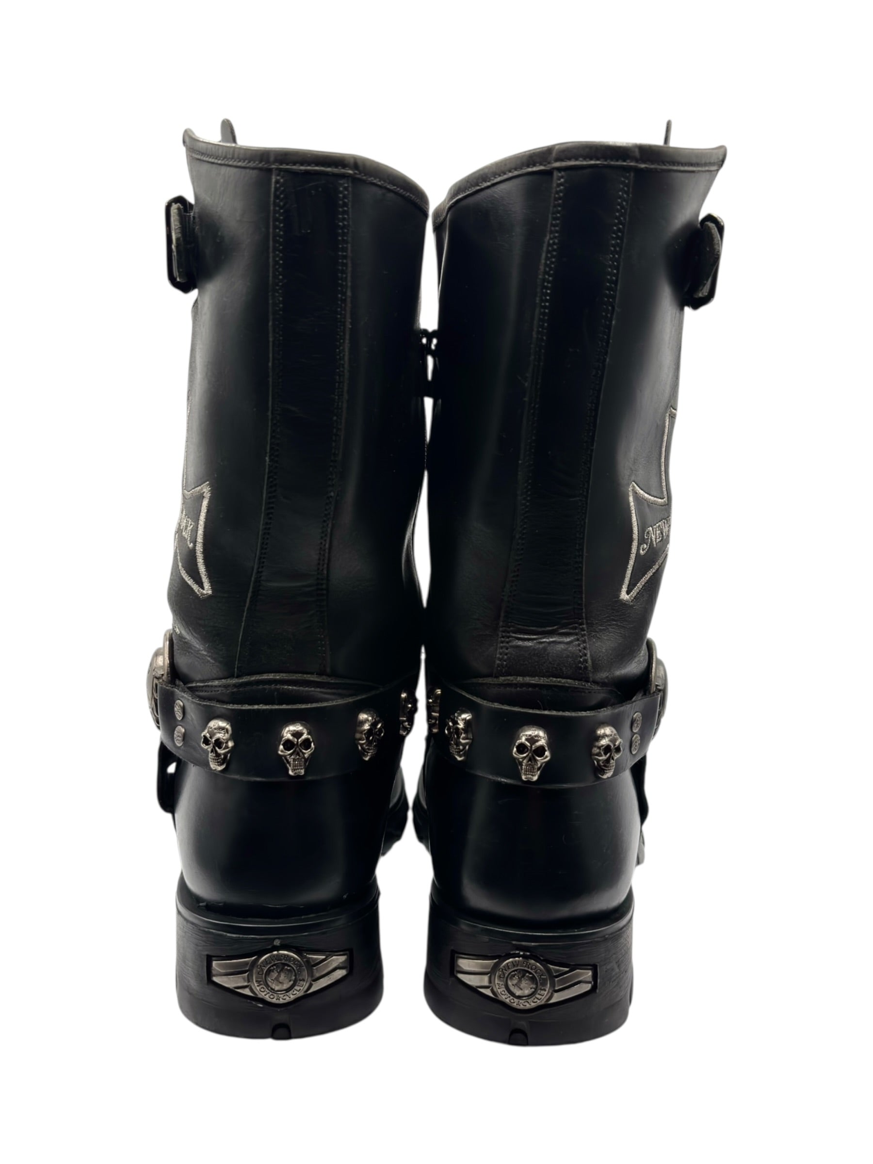 Vintage New Rock leather biker boots size 43