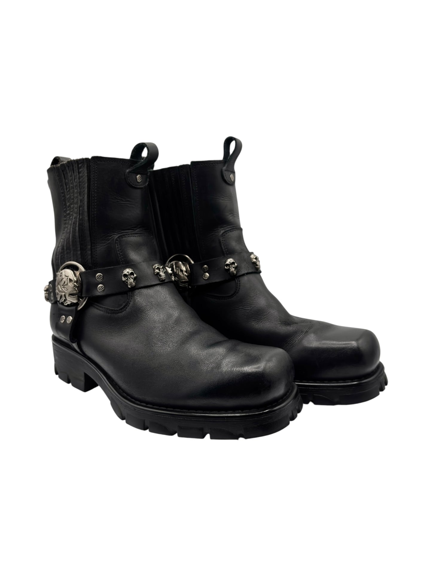 Vintage New Rock leather biker boots