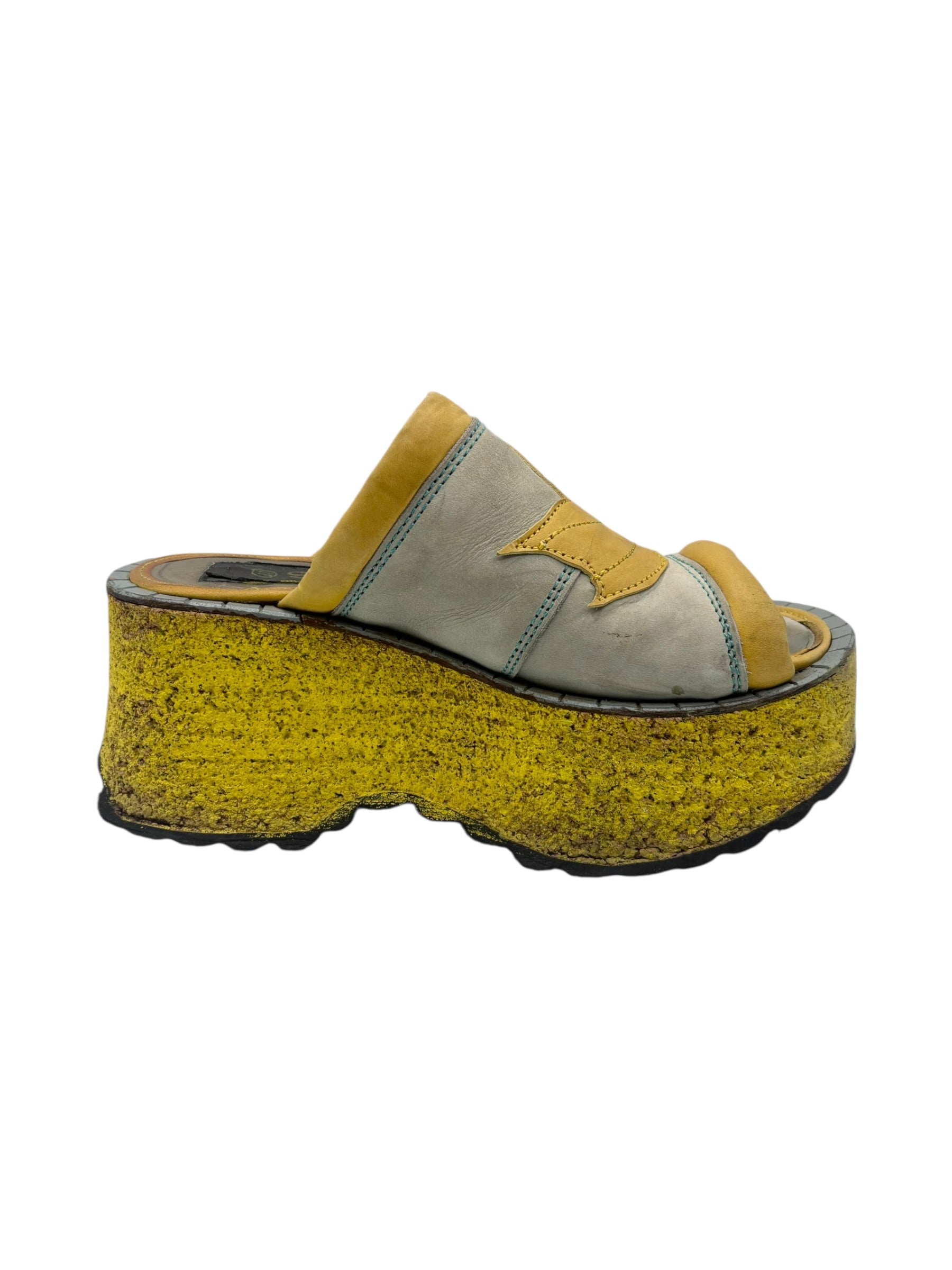 Vintage Swear London yellow platform sandals size 37