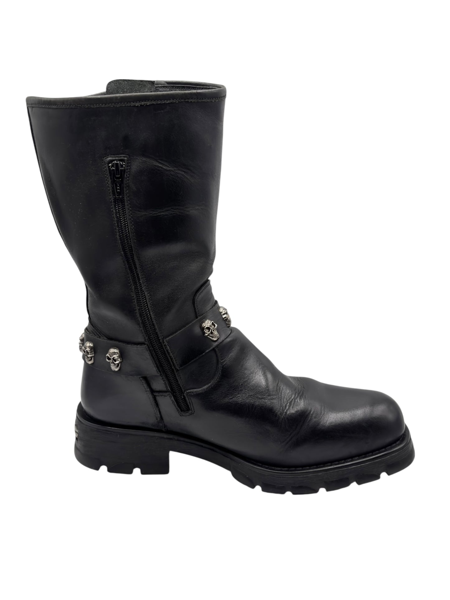Vintage New Rock leather biker boots size 43