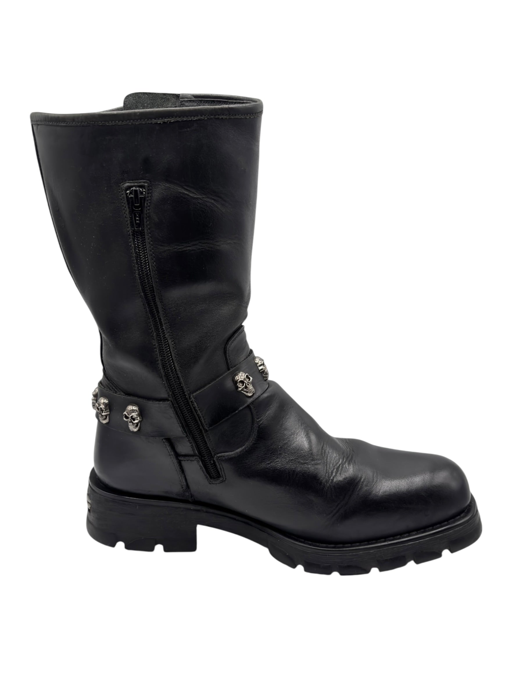 Vintage New Rock leather biker boots size 43