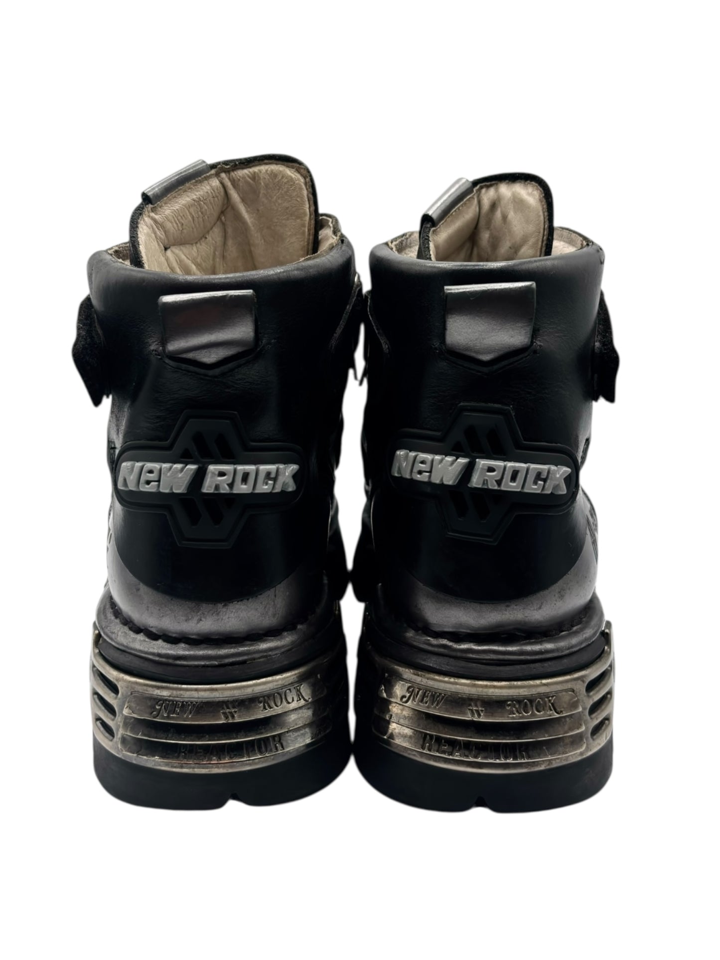 Vintage New Rock grey ankle reactor leather platform boots size 43