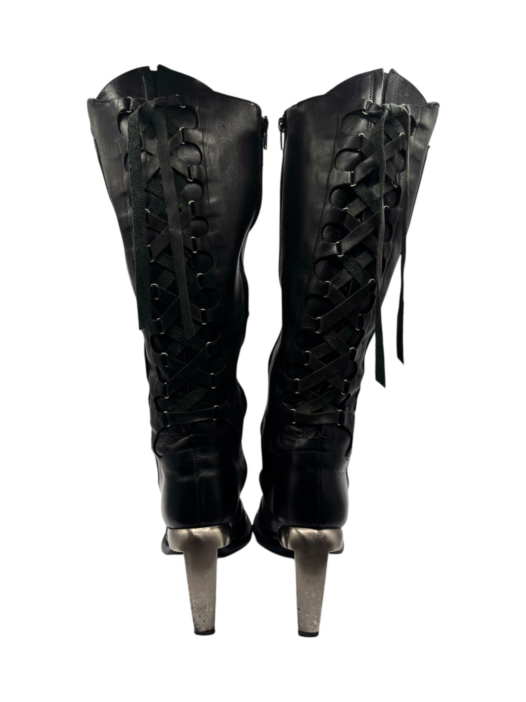 Vintage New Rock knee high biker boots size 40