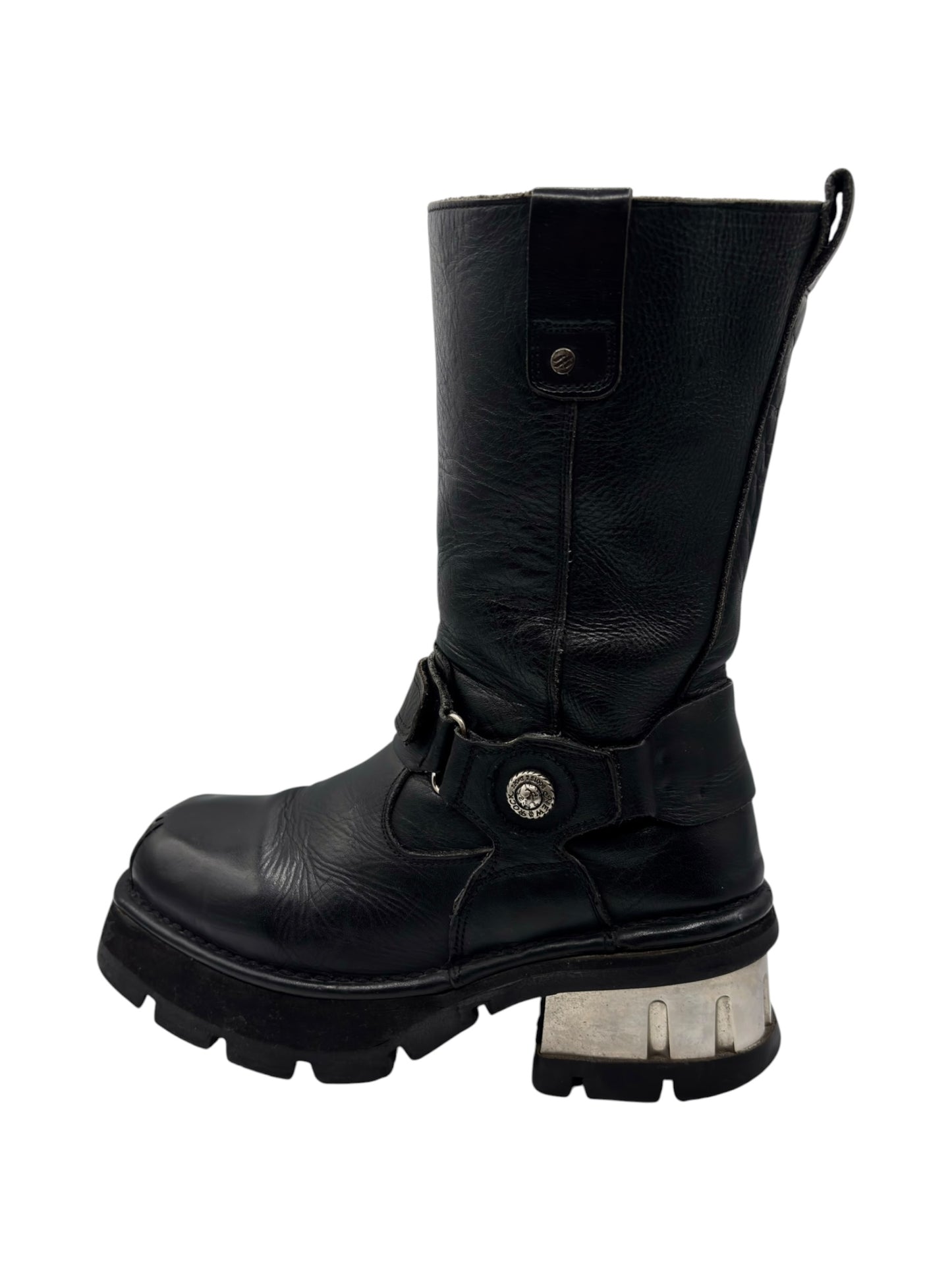 Vintage New Rock leather biker boots