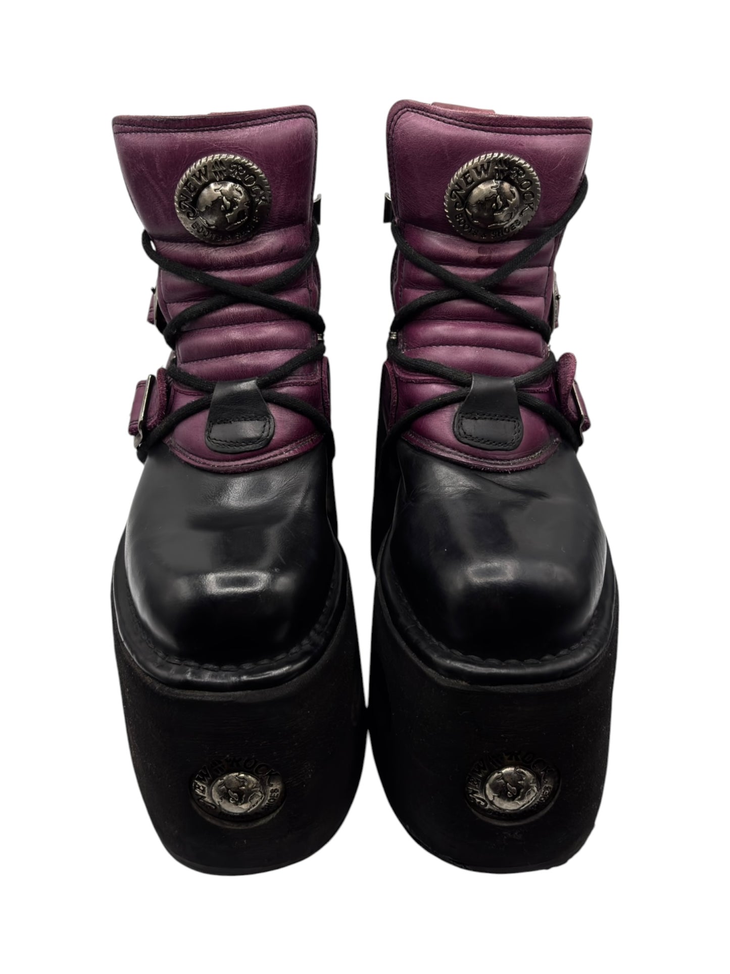 Vintage New Rock purple jupiter leather platform boots