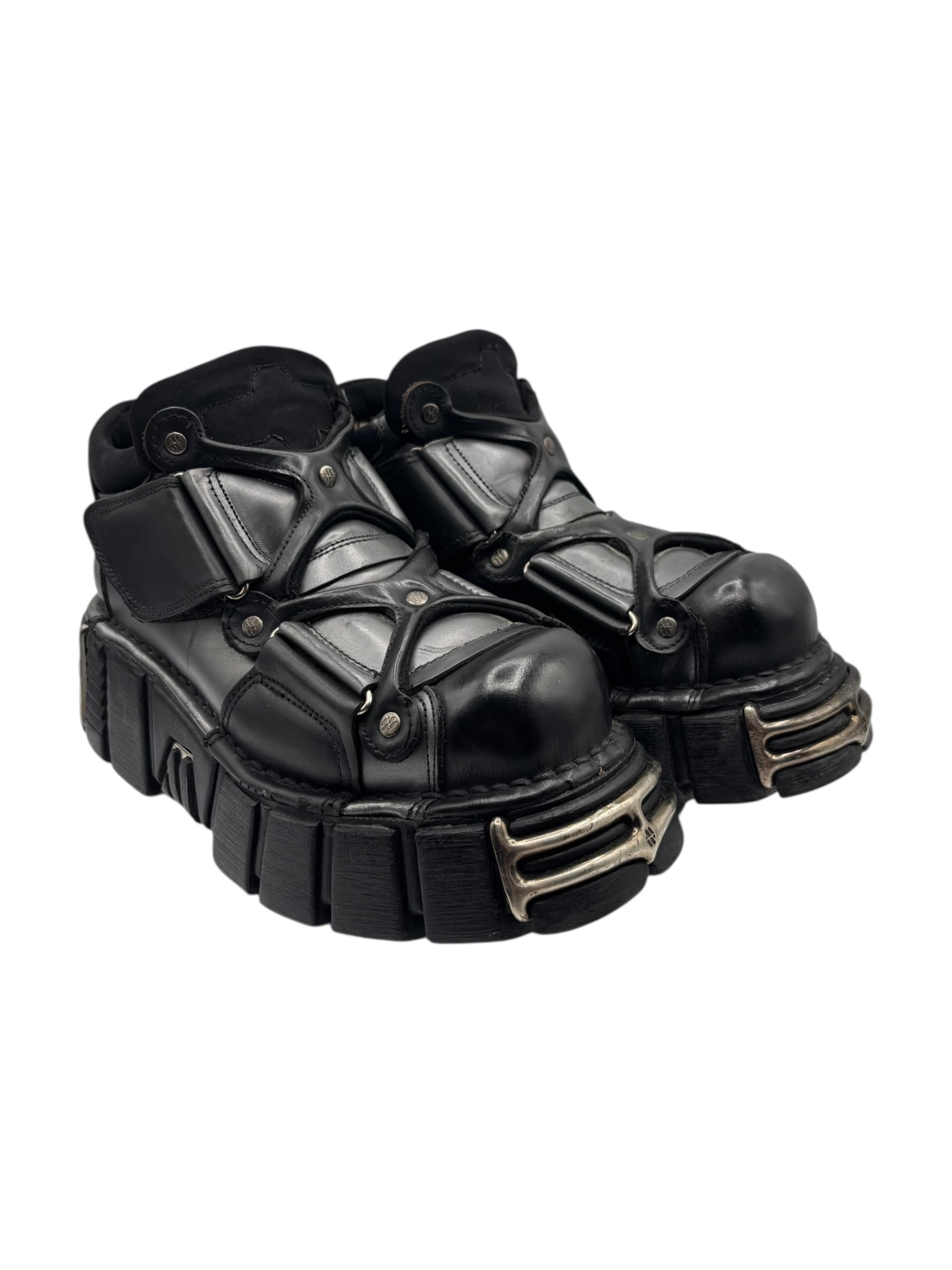 Vintage New Rock chunky leather platform boots size 40