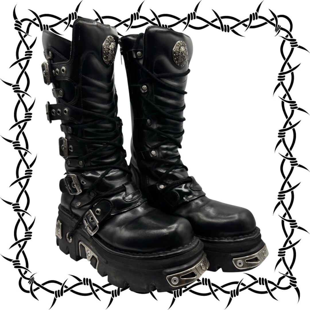 Vintage New Rock knee high reactor leather boots