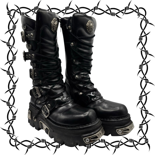 Vintage New Rock knee high reactor leather boots