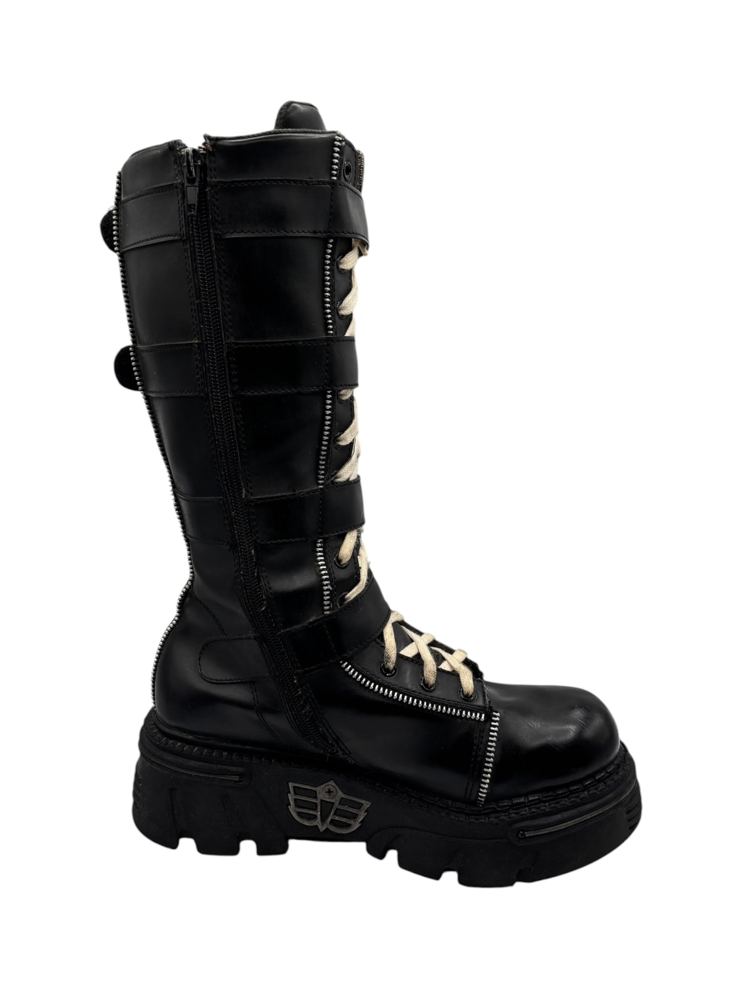 Vintage Mad Fish knee high platform leather boots
