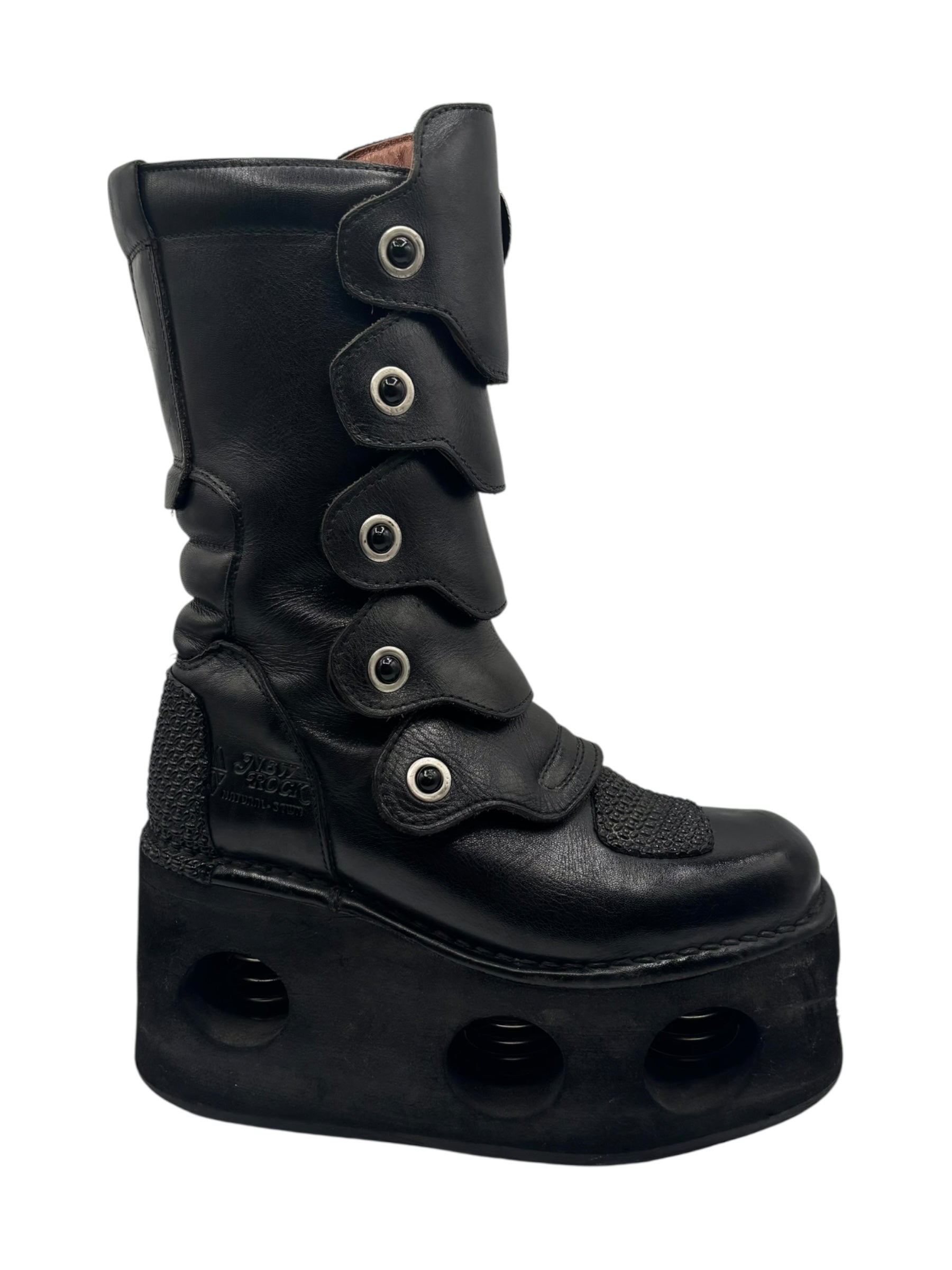 Vintage 90s New Rock armoured neptuno platform boots size 39