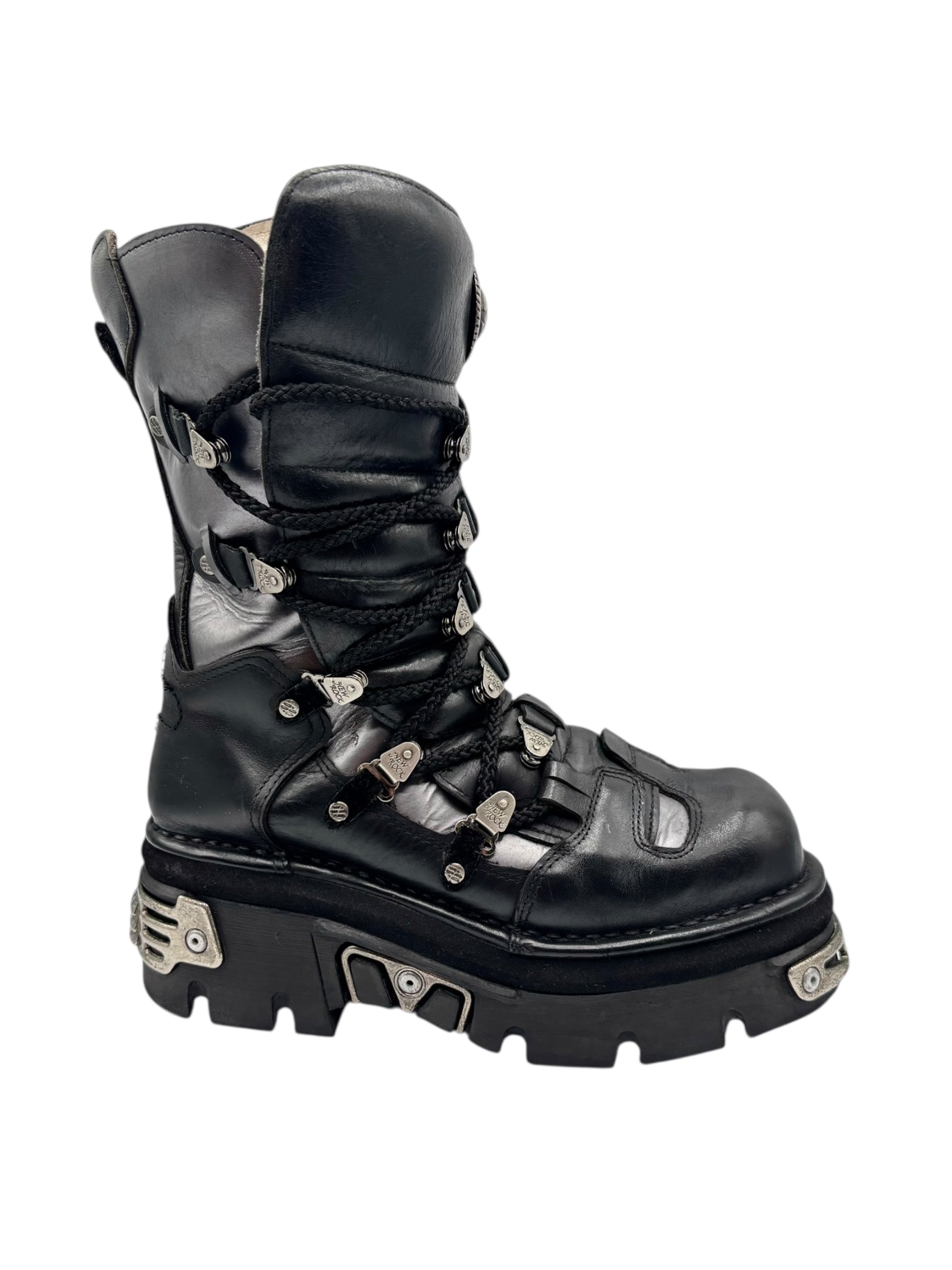 Vintage New Rock lace up reactor boots size 42