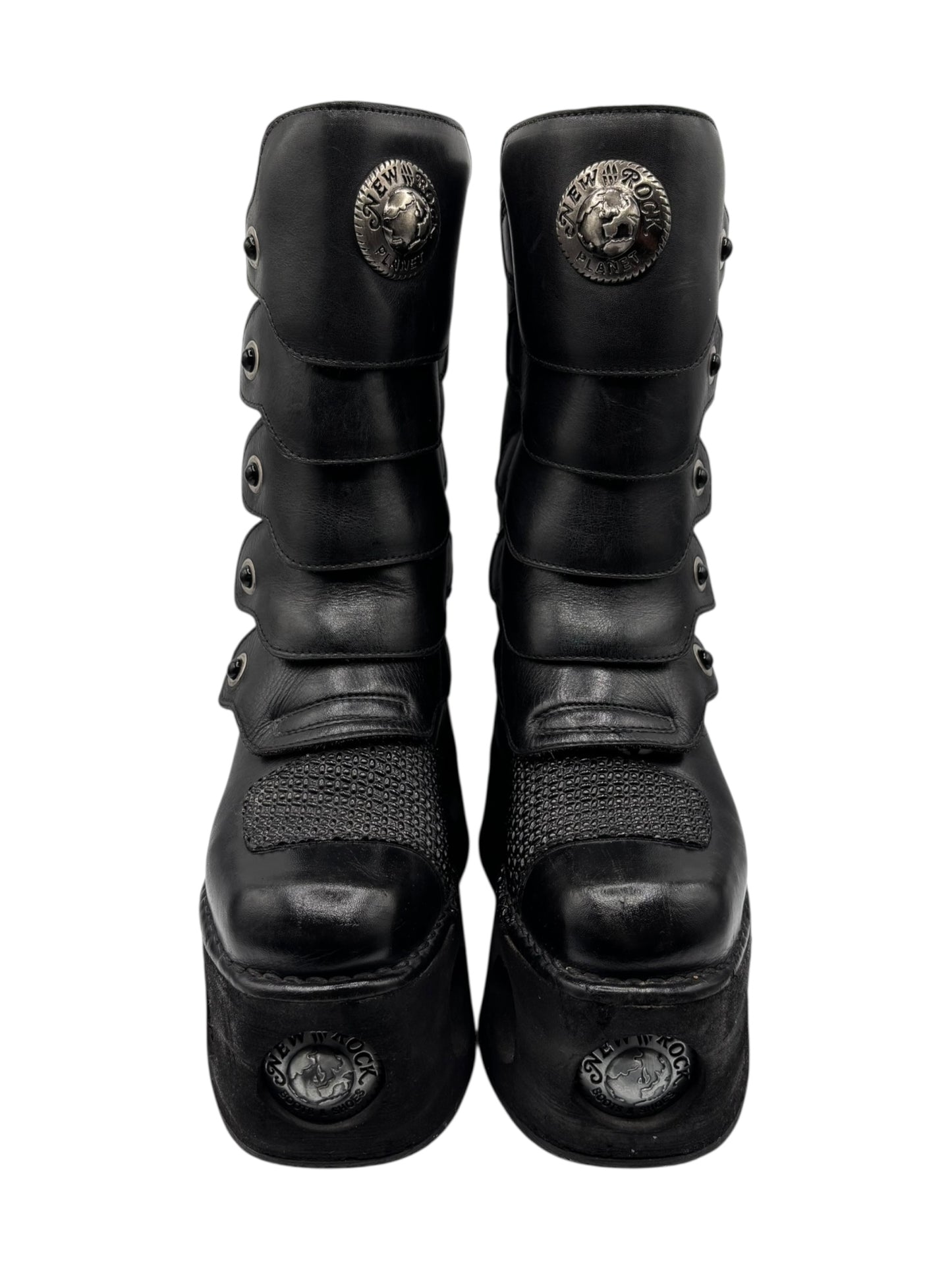 Vintage 90s New Rock armoured neptuno platform boots size 39
