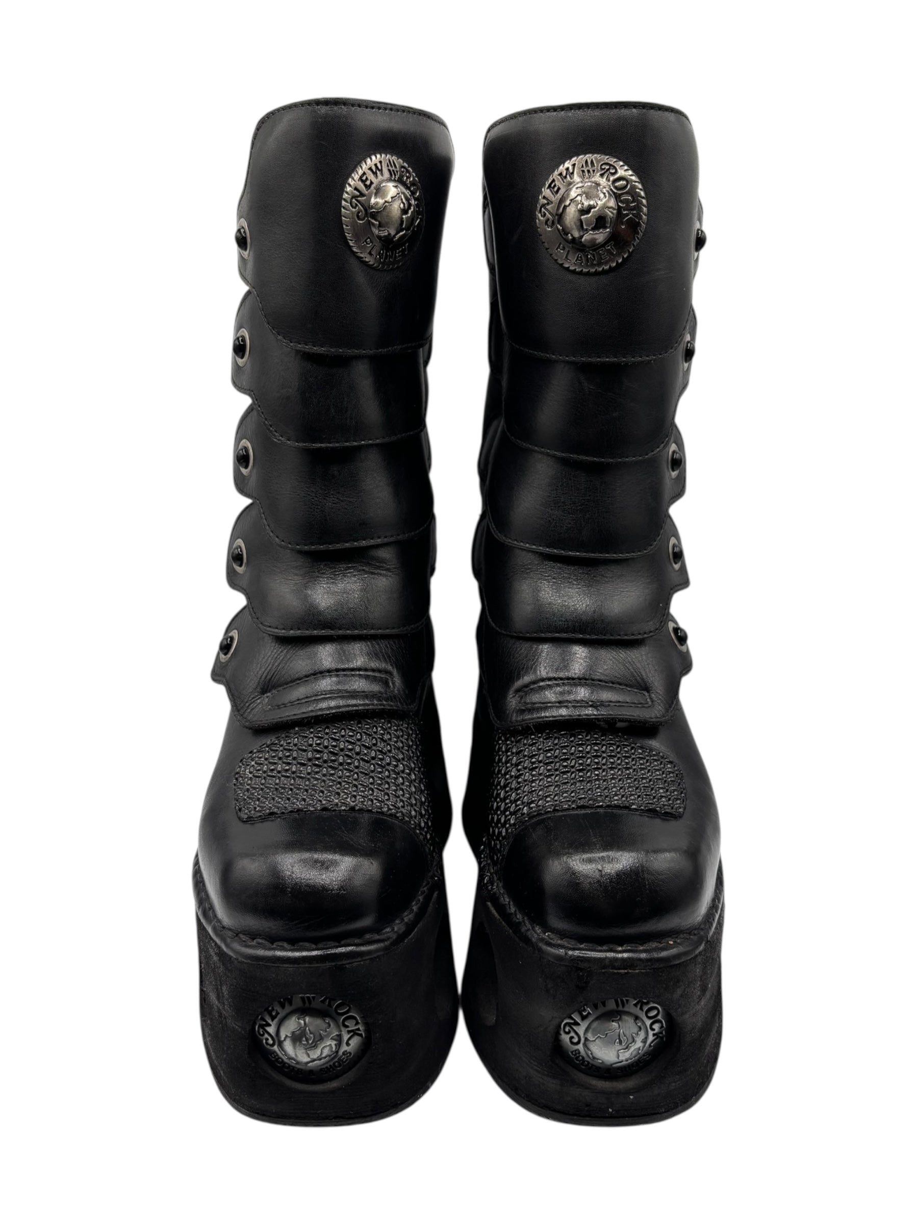 Vintage 90s New Rock armoured neptuno platform boots size 39