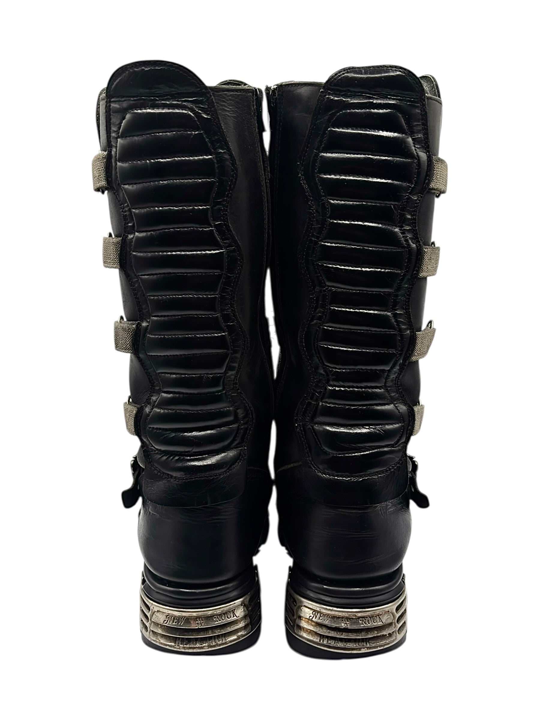 Vintage New Rock knee high reactor leather boots size 41