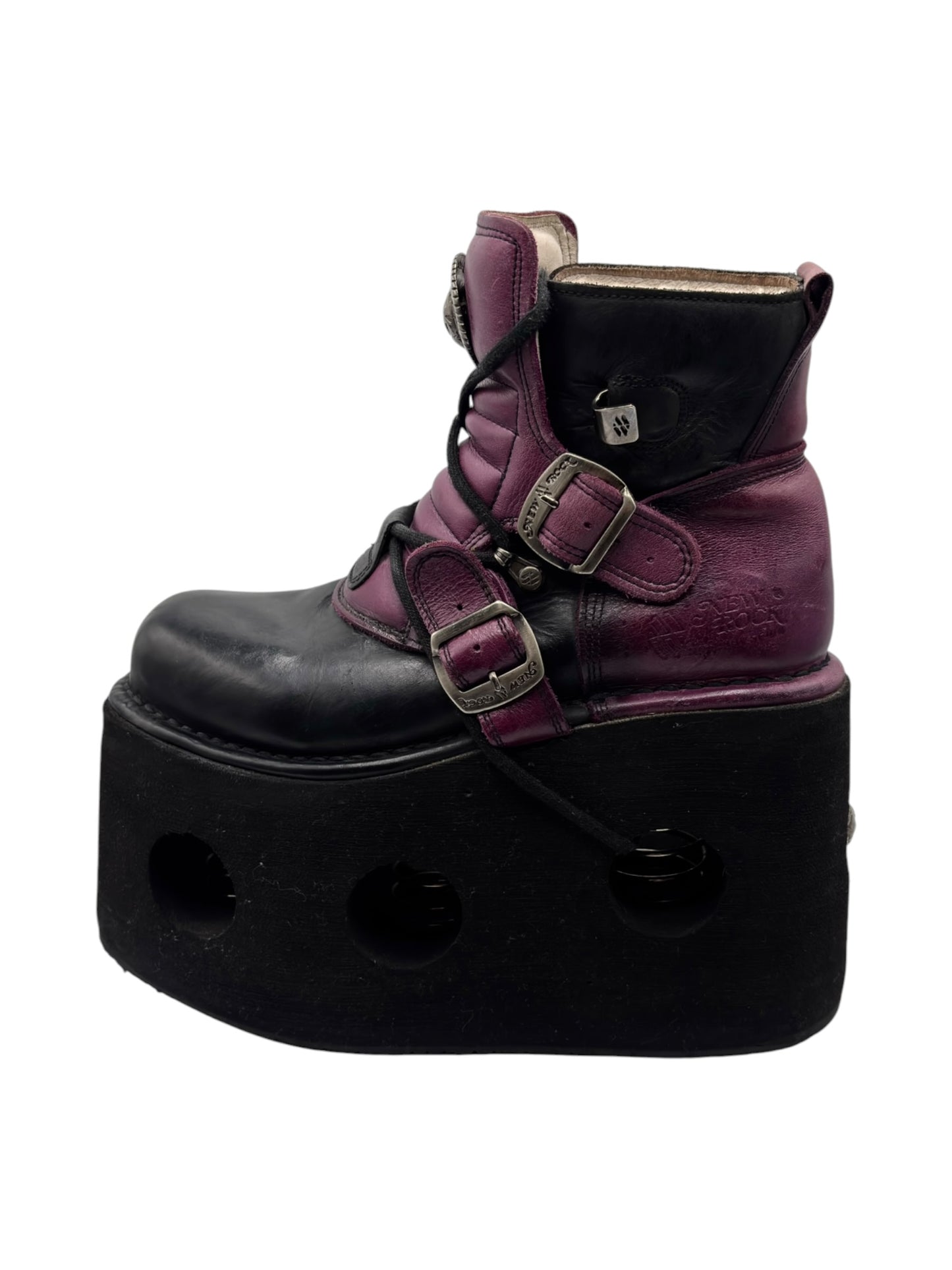 Vintage New Rock purple jupiter leather platform boots