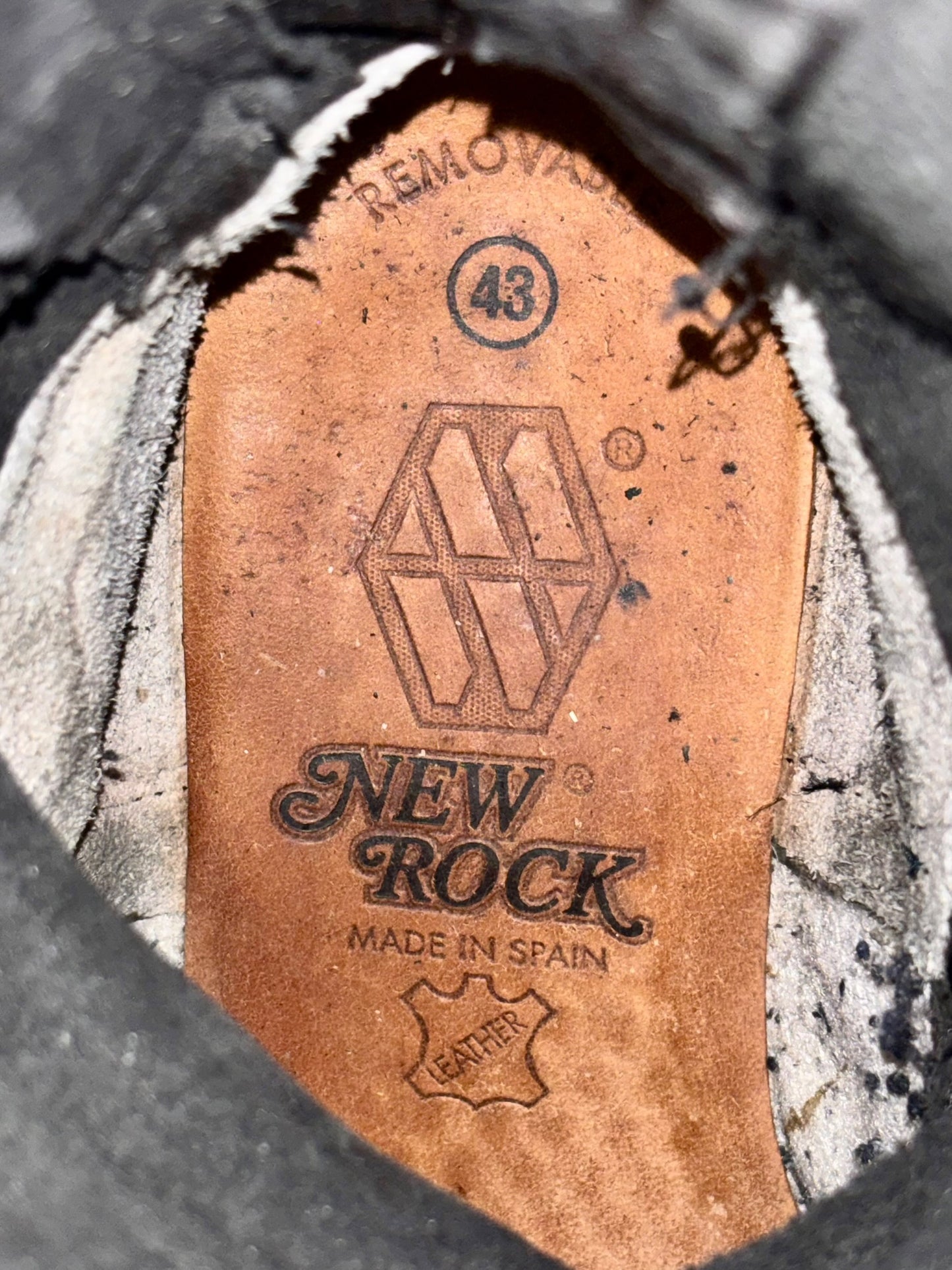 Vintage New Rock mid-calf leather biker boots