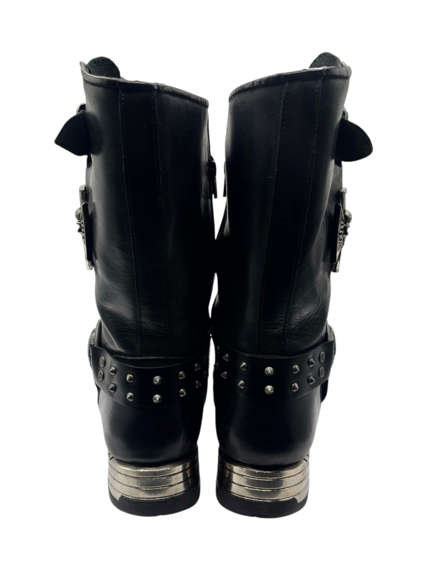 Vintage New Rock leather biker boots