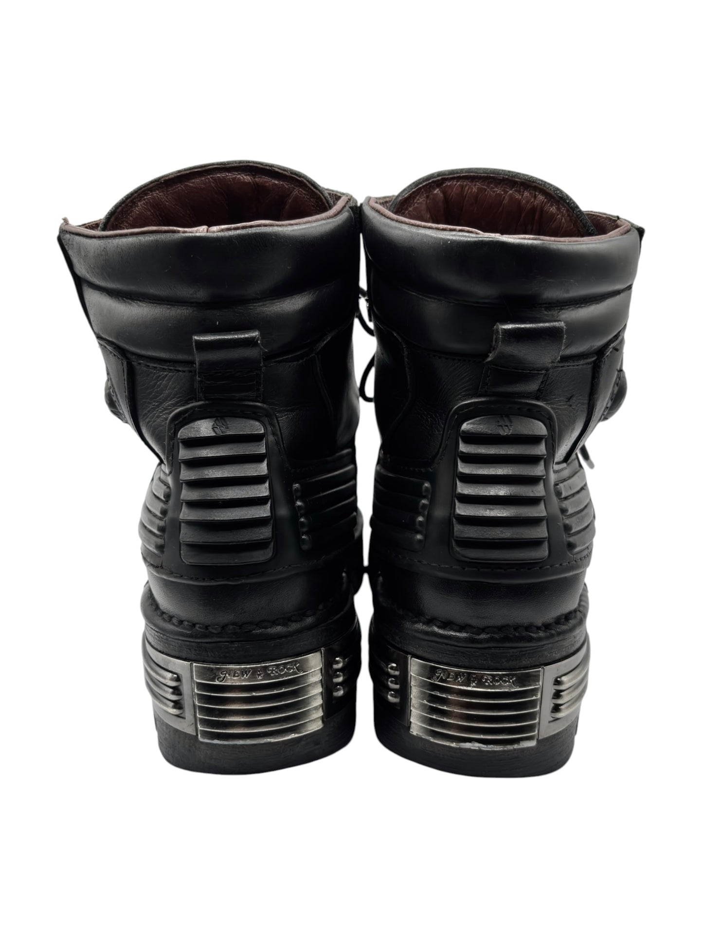 Vintage New Rock lace-up reactor leather platform boots