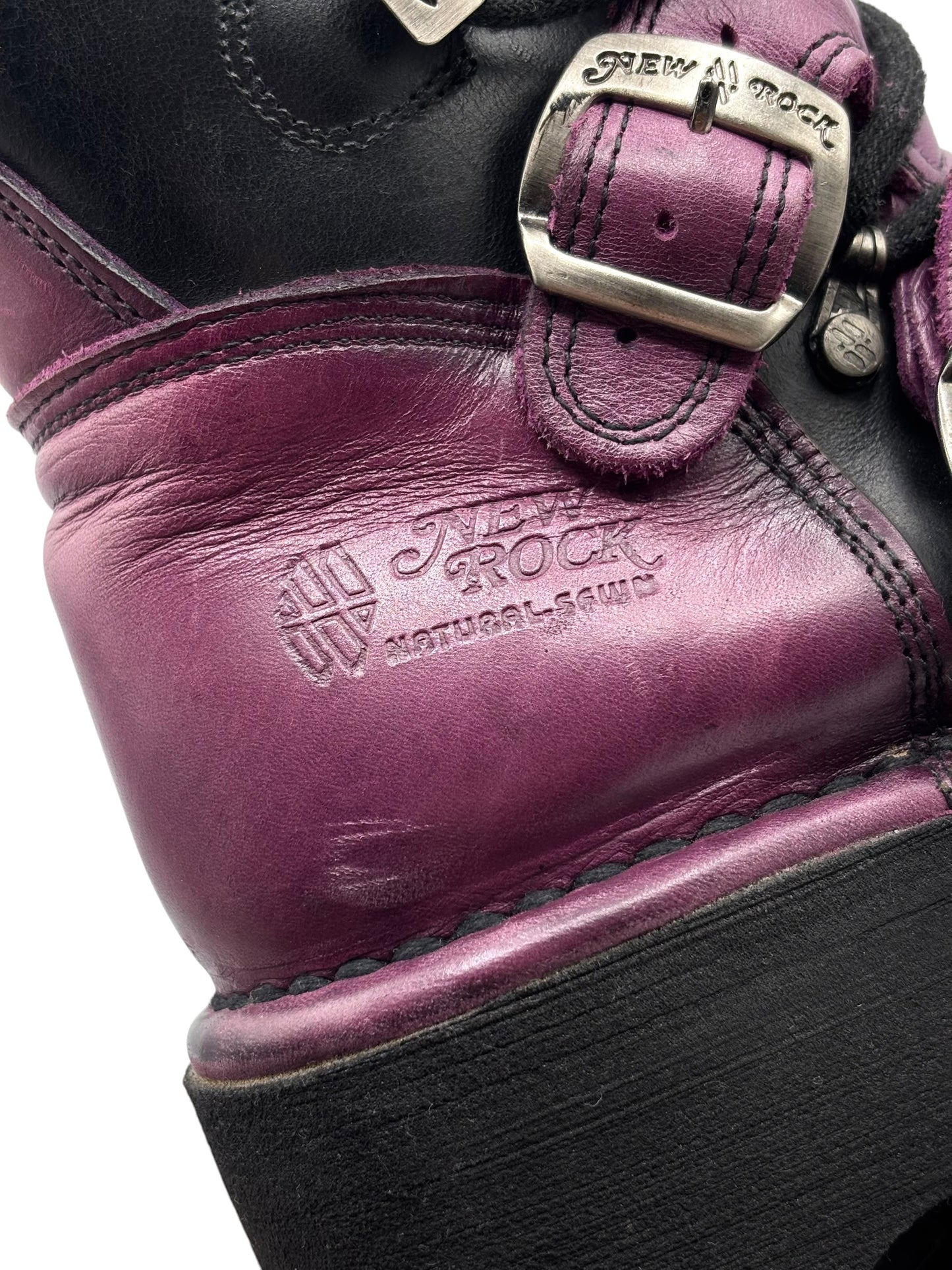 Vintage New Rock purple jupiter leather platform boots